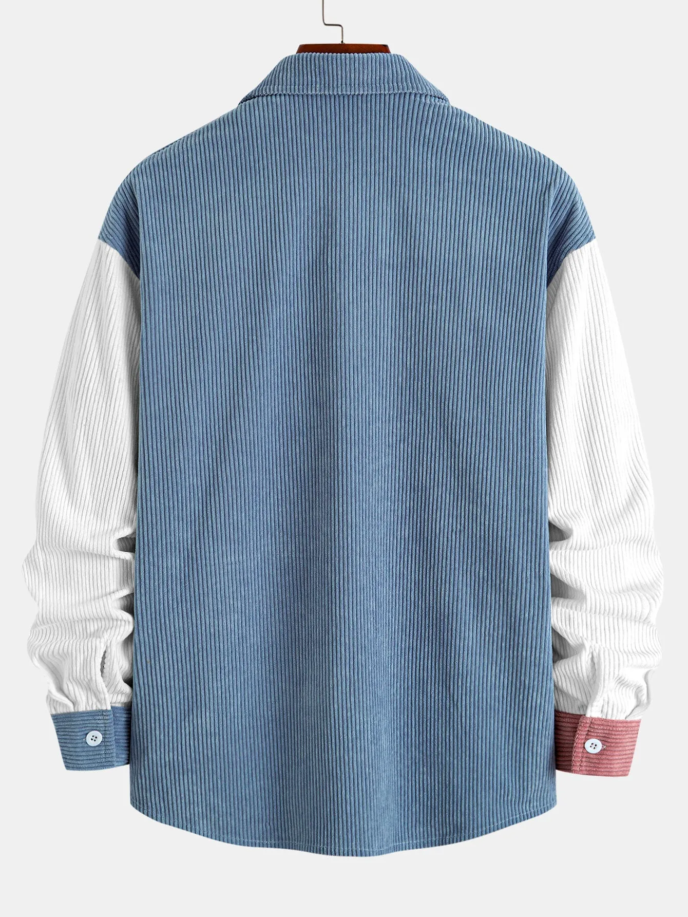 Relax Fit Color Block Corduroy Button Up Shirt sold by Hoooyi product image thumbnail 2