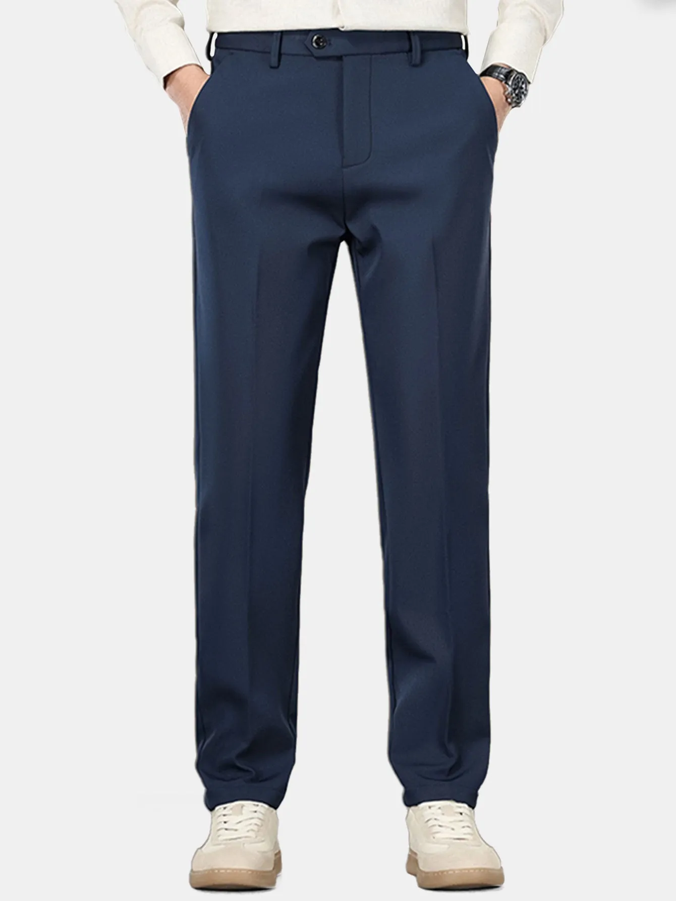 Warm Fleece-Lined Slim Fit Tapered Cropped Trousers sold by Hoooyi product image thumbnail 5