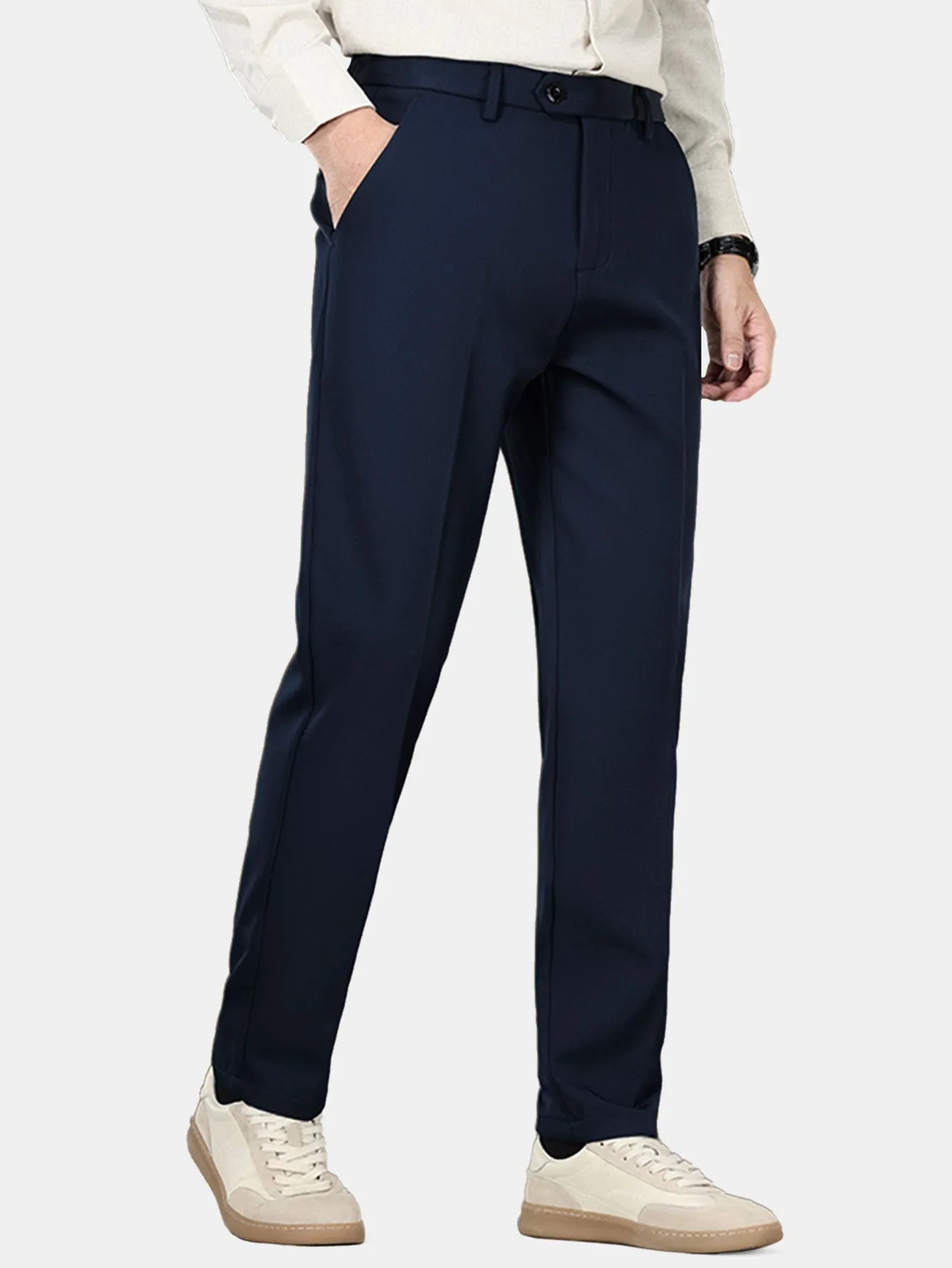 Warm Fleece-Lined Slim Fit Tapered Cropped Trousers sold by Hoooyi product image thumbnail 4
