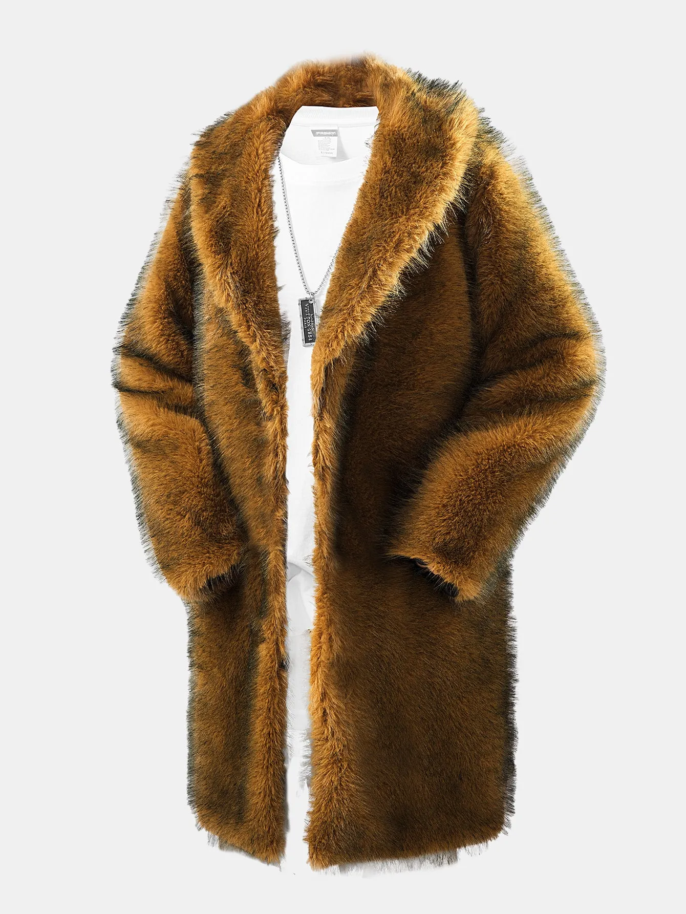 Faux Fur Shawl Collar Overcoat sold by Hoooyi product image thumbnail 3