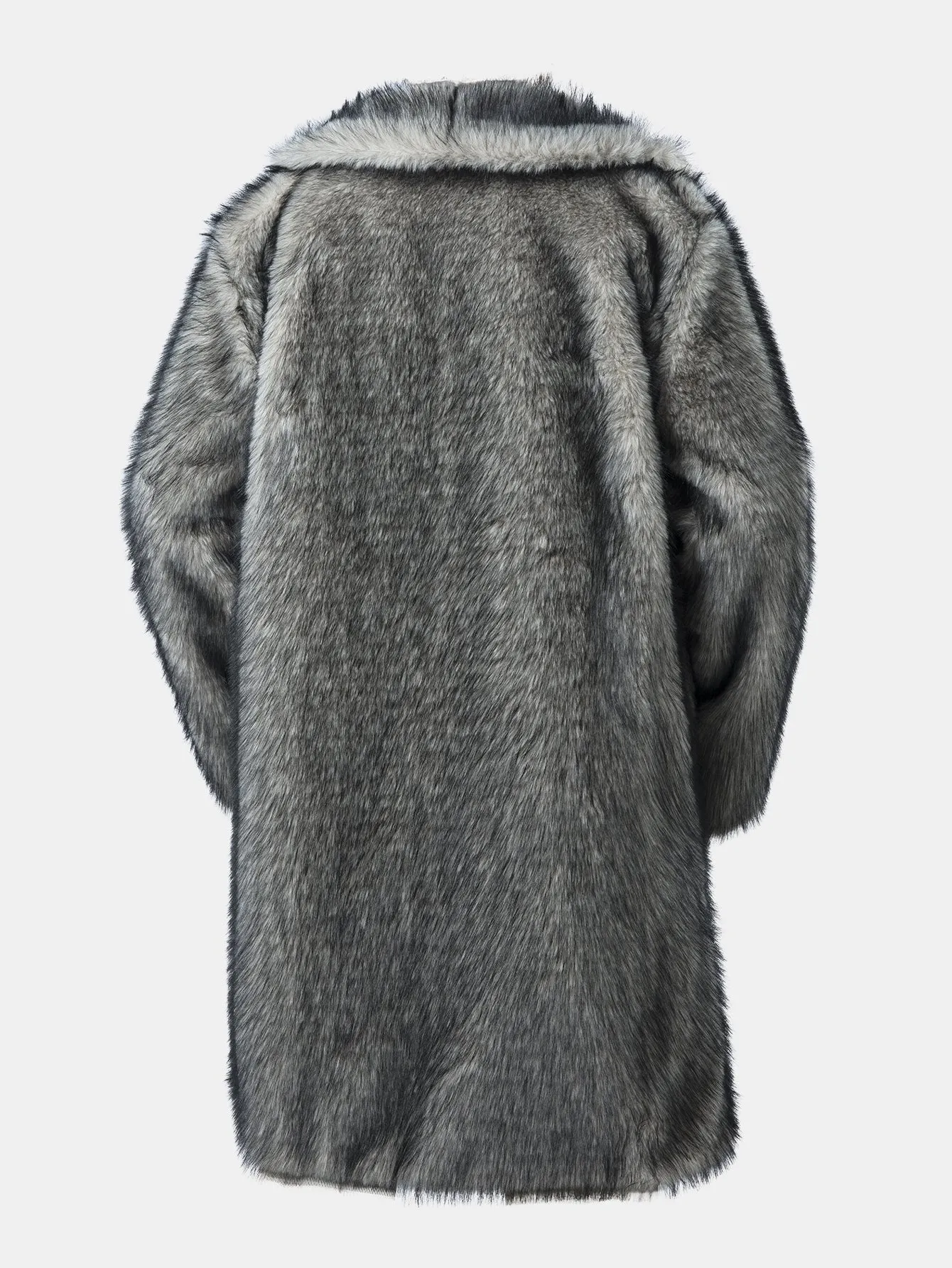 Faux Fur Shawl Collar Overcoat sold by Hoooyi product image thumbnail 2