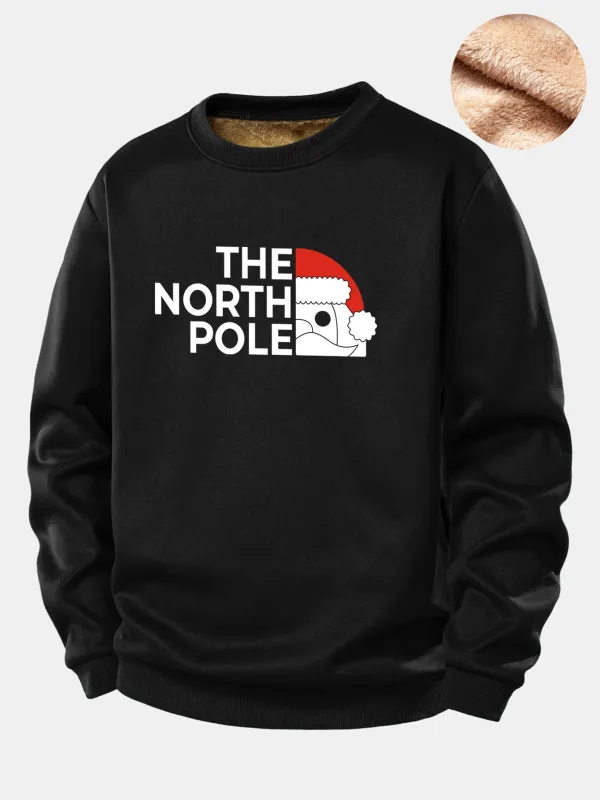 Santa Claus Slogan Print Teddy Fleece Lined Sweatshirt sold by Hoooyi