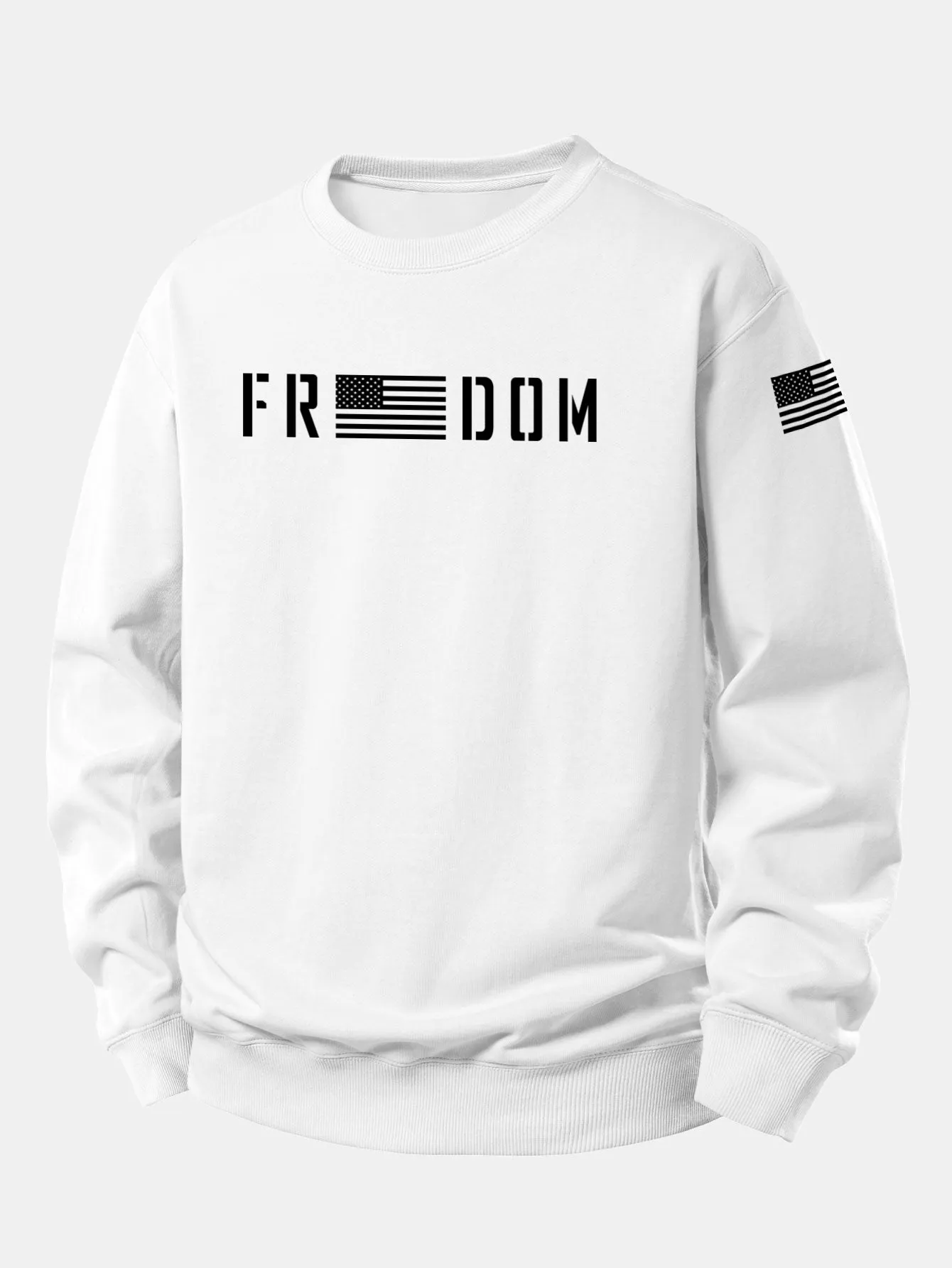 American Freedom Print Relax Fit Sweatshirt sold by Hoooyi product image thumbnail 3