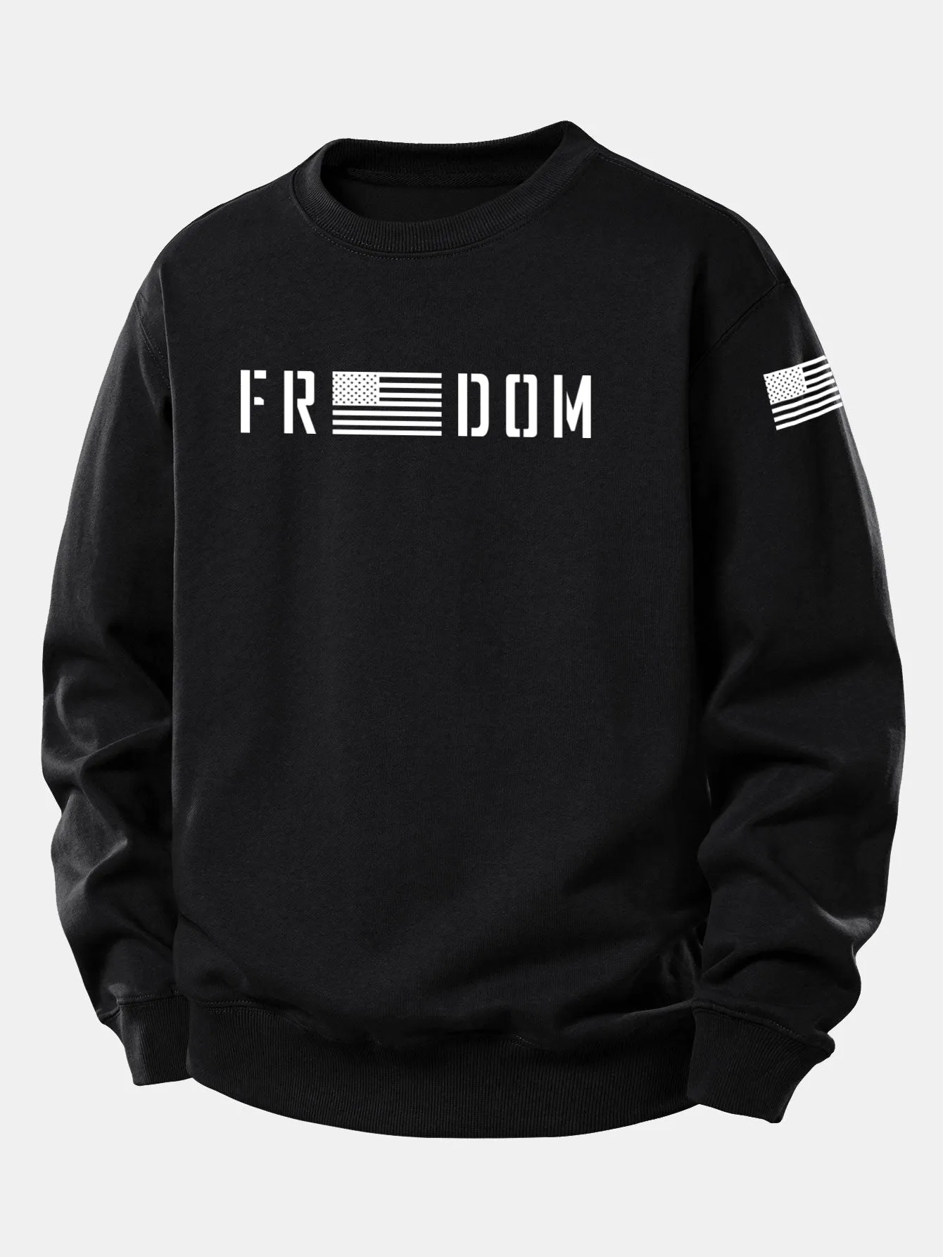 American Freedom Print Relax Fit Sweatshirt sold by Hoooyi product image thumbnail 2