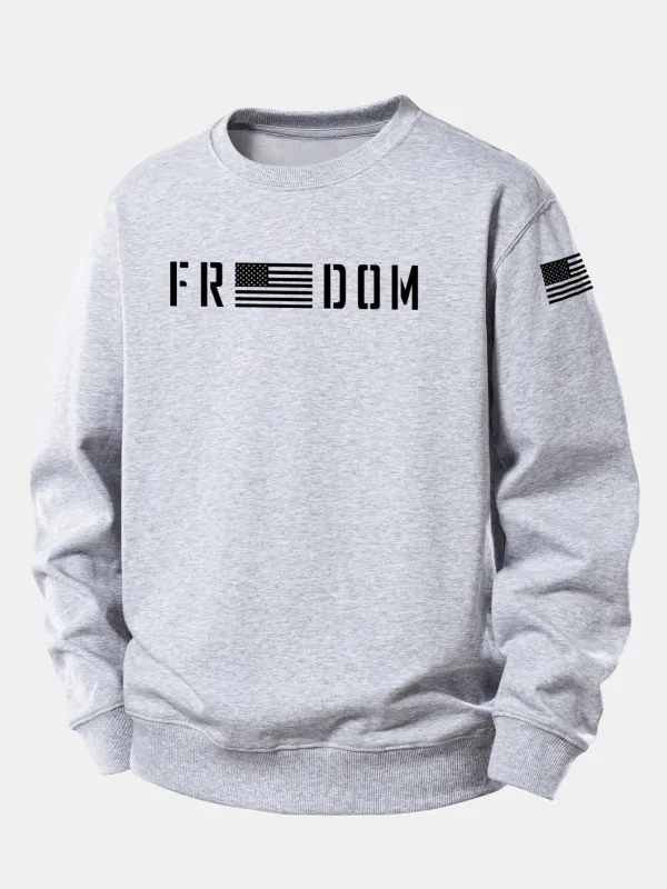 American Freedom Print Relax Fit Sweatshirt sold by Hoooyi