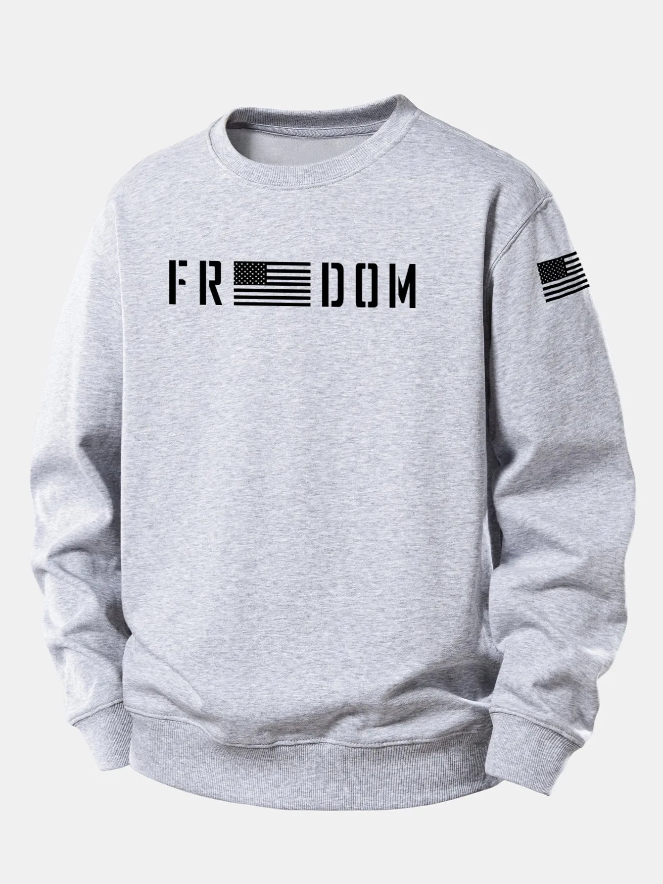 American Freedom Print Relax Fit Sweatshirt sold by Hoooyi