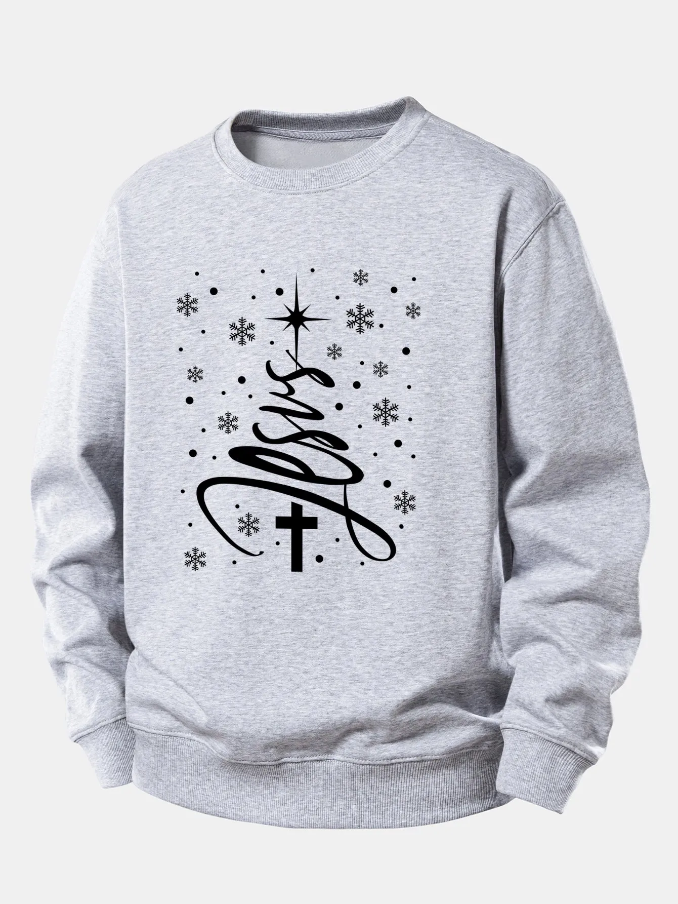 Christmas Jesus Print Relax Fit Sweatshirt sold by Hoooyi product image thumbnail 5