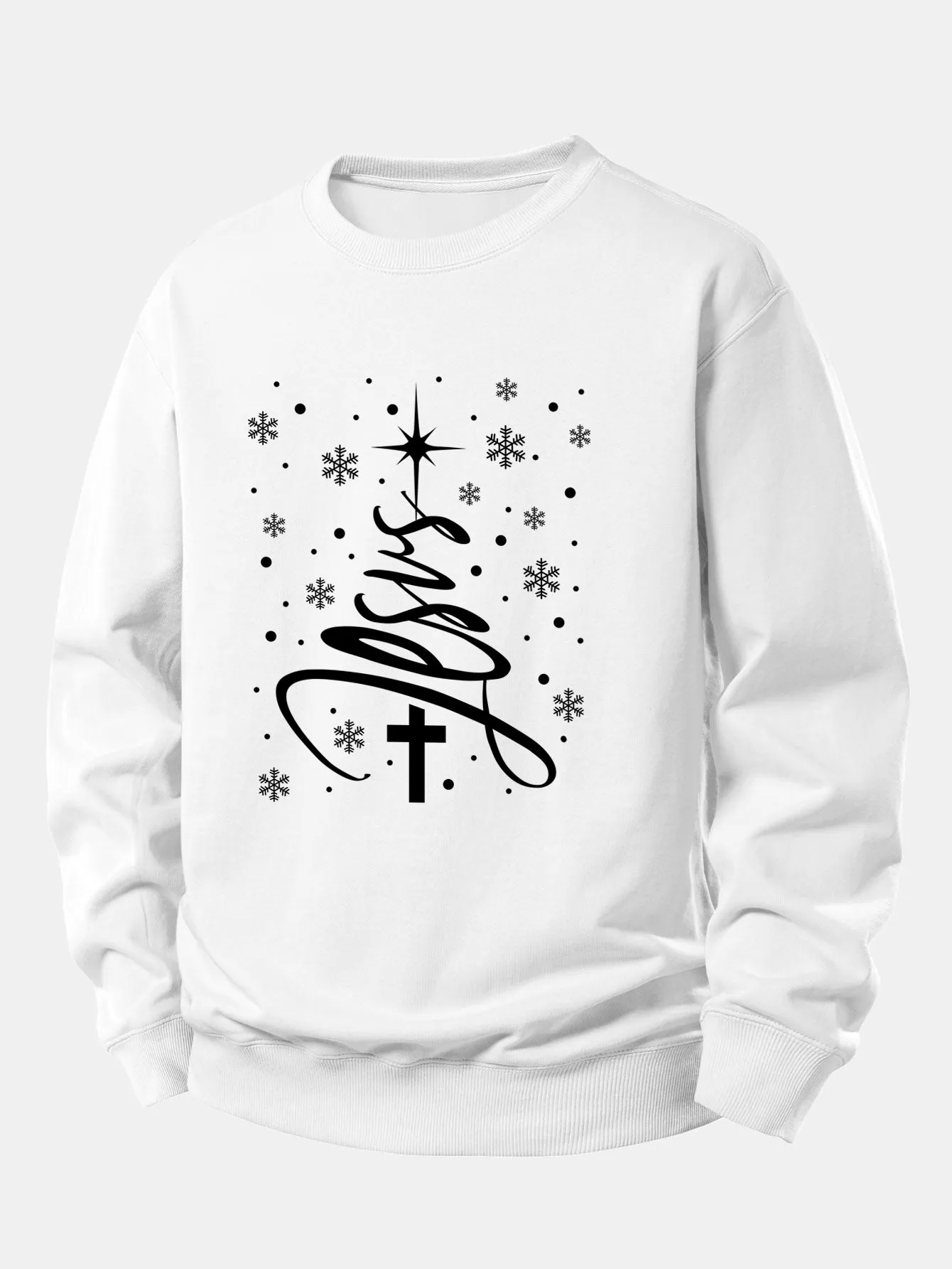 Christmas Jesus Print Relax Fit Sweatshirt sold by Hoooyi product image thumbnail 2