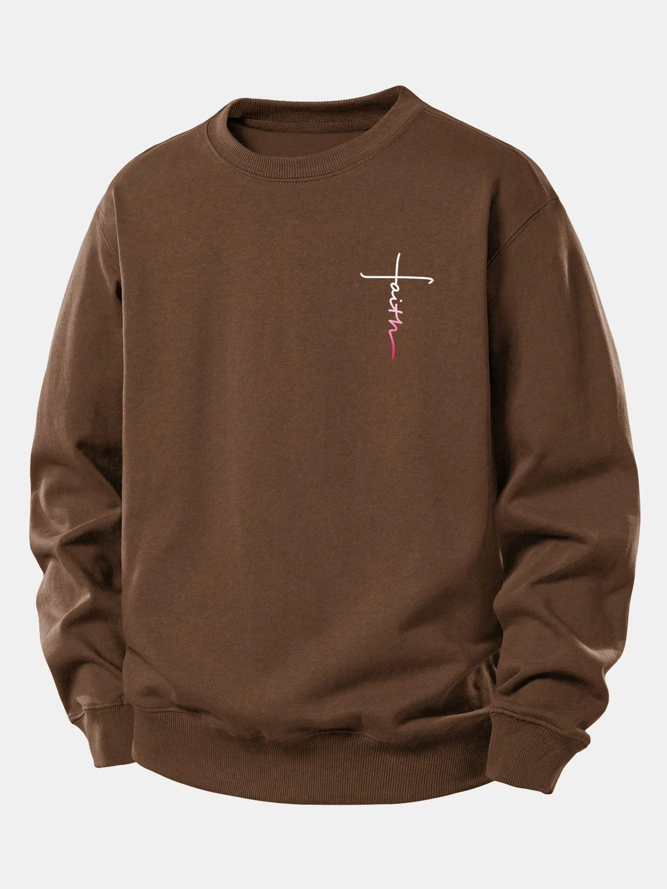 Faith Print Relax Fit Sweatshirt sold by Hoooyi product image thumbnail 5