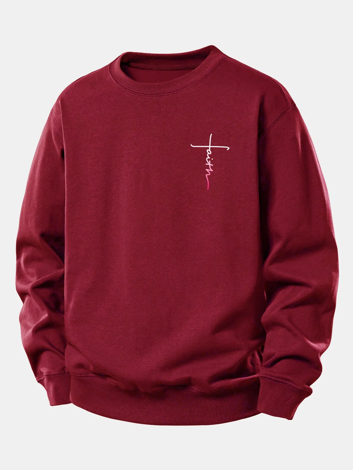 Faith Print Relax Fit Sweatshirt sold by Hoooyi product image thumbnail 3