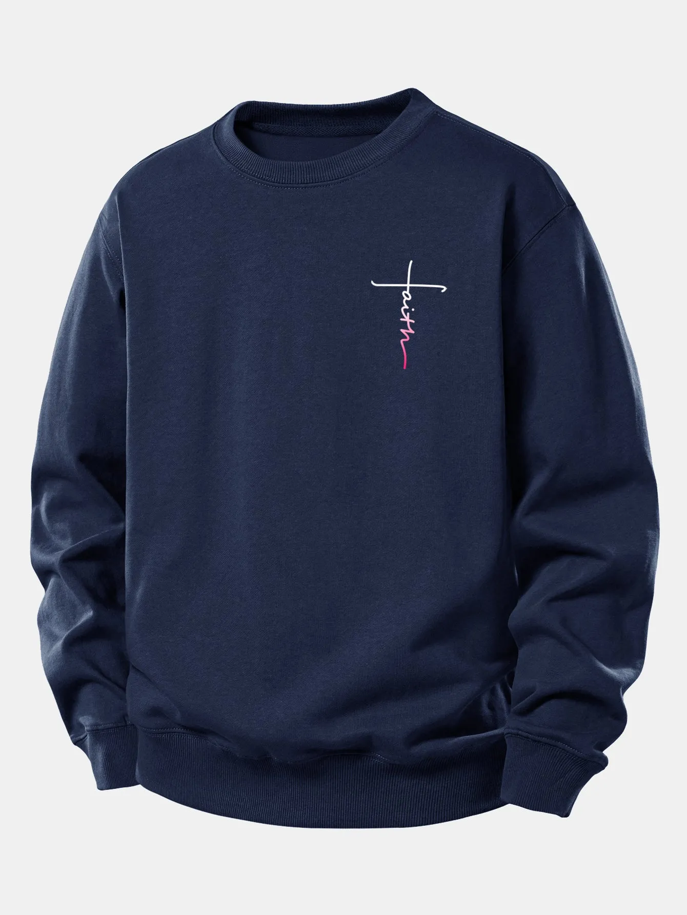 Faith Print Relax Fit Sweatshirt sold by Hoooyi product image thumbnail 2