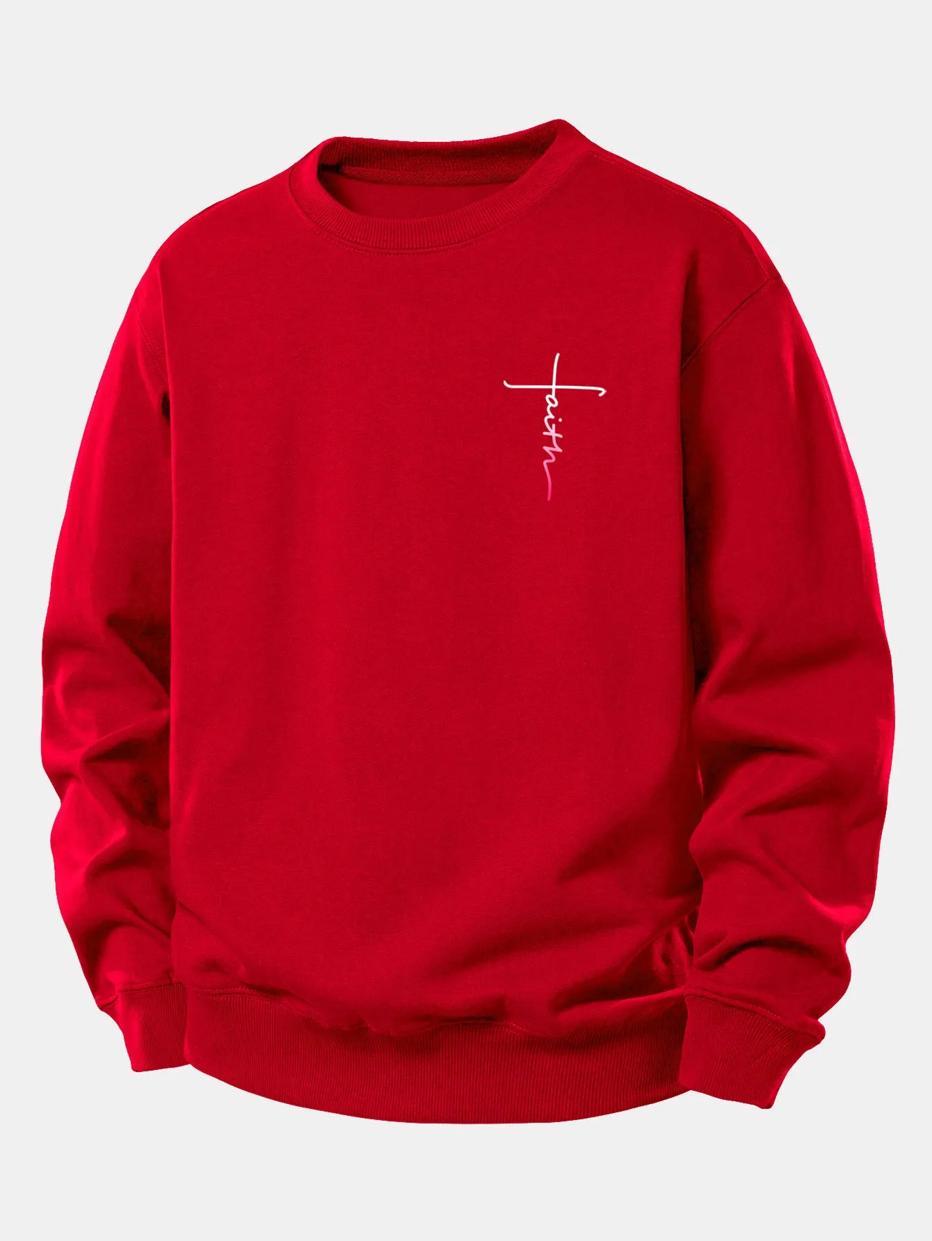 Faith Print Relax Fit Sweatshirt sold by Hoooyi product image thumbnail 4