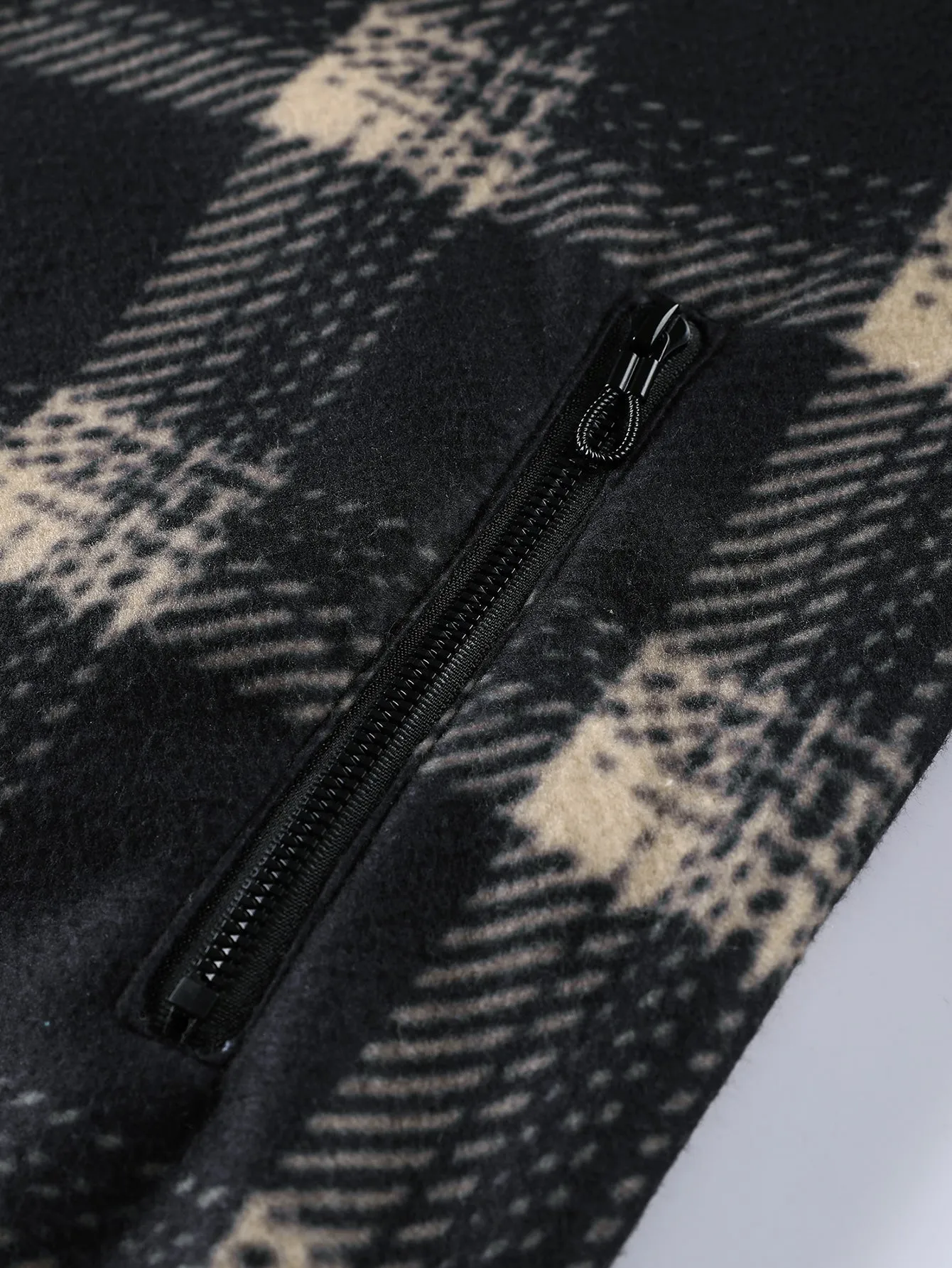 Teddy Lined Zip Up Flannel Plaid Hooded Coat sold by Hoooyi product image thumbnail 5