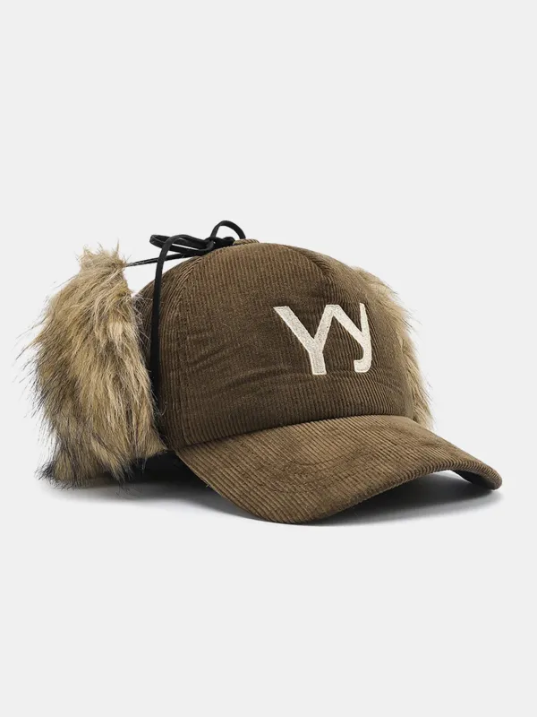 Plush Earmuff Corduroy Baseball Cap sold by Hoooyi