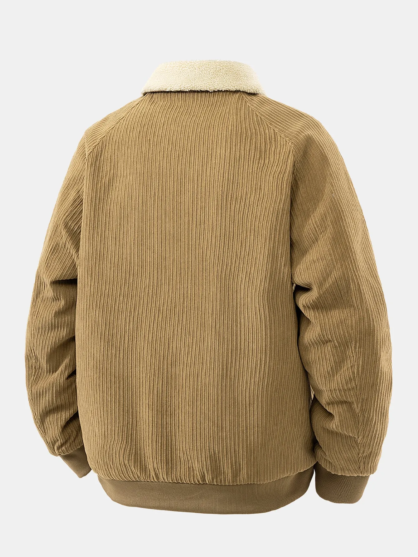 Teddy Lined Corduroy Zipper Jacket sold by Hoooyi product image thumbnail 4