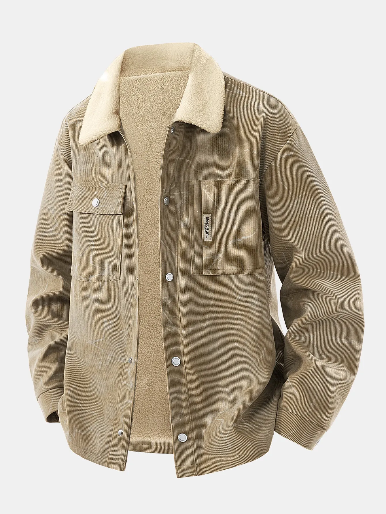 Teddy Lined Star Print Corduroy Jacket sold by Hoooyi product image thumbnail 5