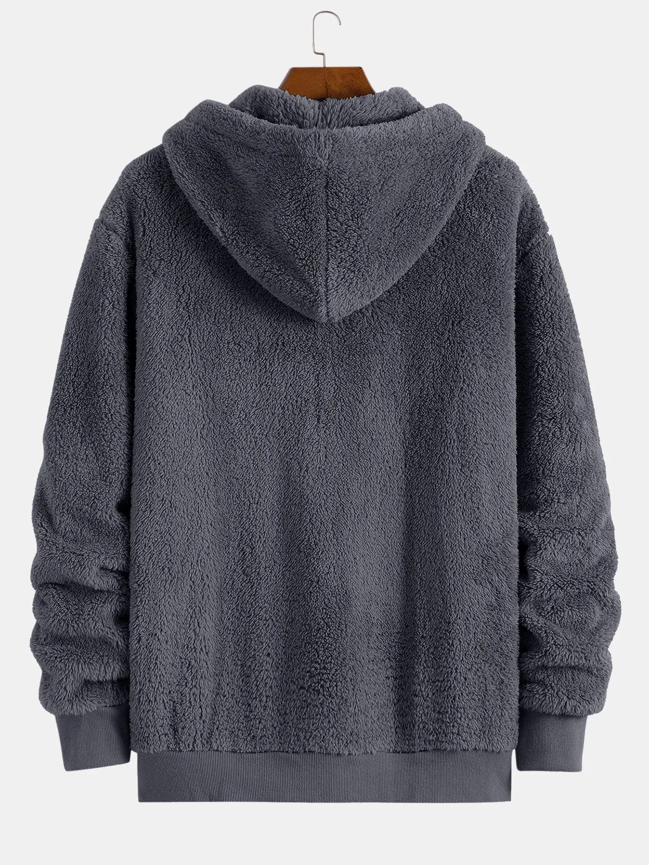 Black Cat Embroidered Teddy Zip Up Hoodie sold by Hoooyi product image thumbnail 2