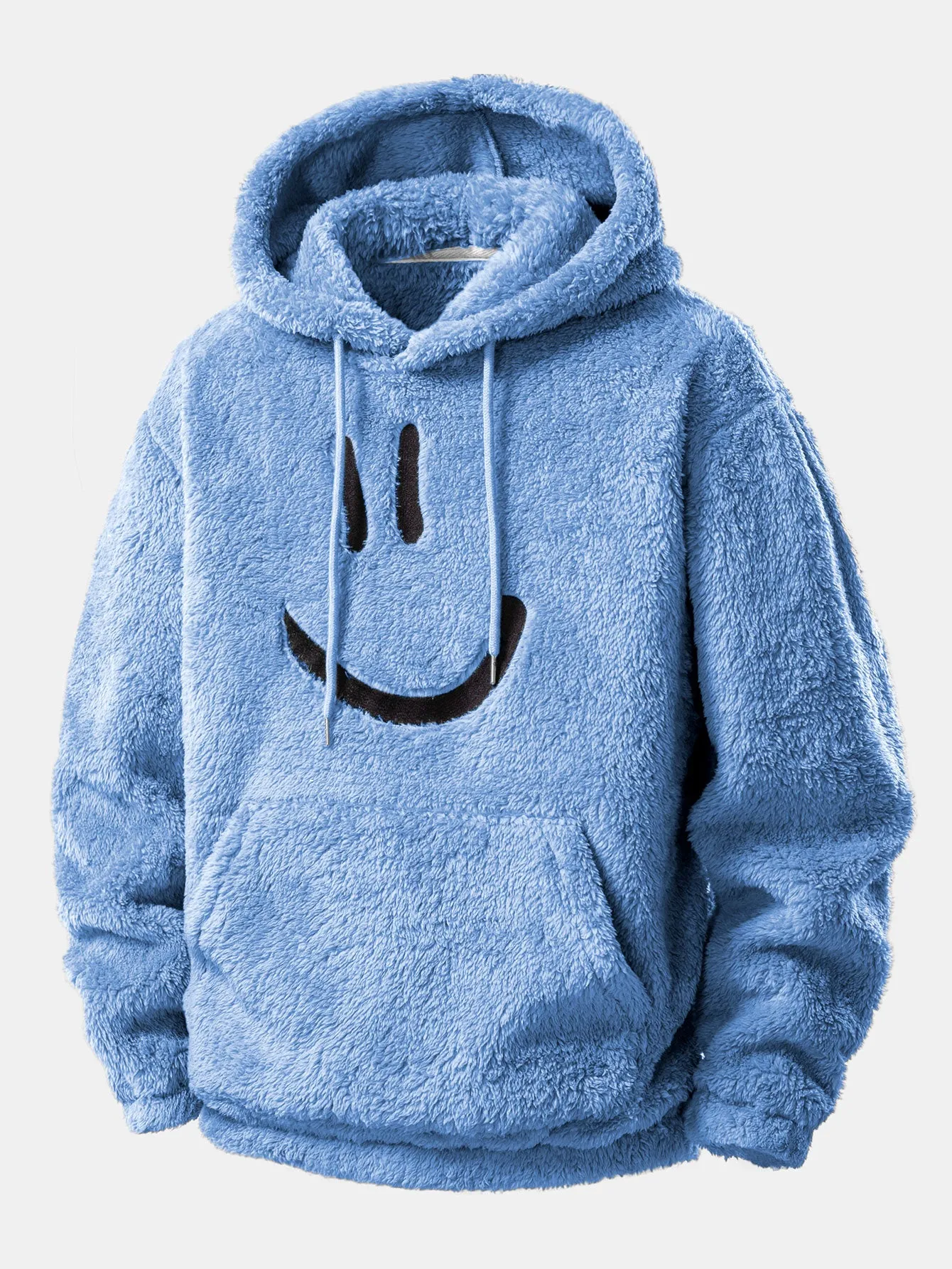 Smiley Face Embroidered Teddy Hoodie sold by Hoooyi product image thumbnail 5