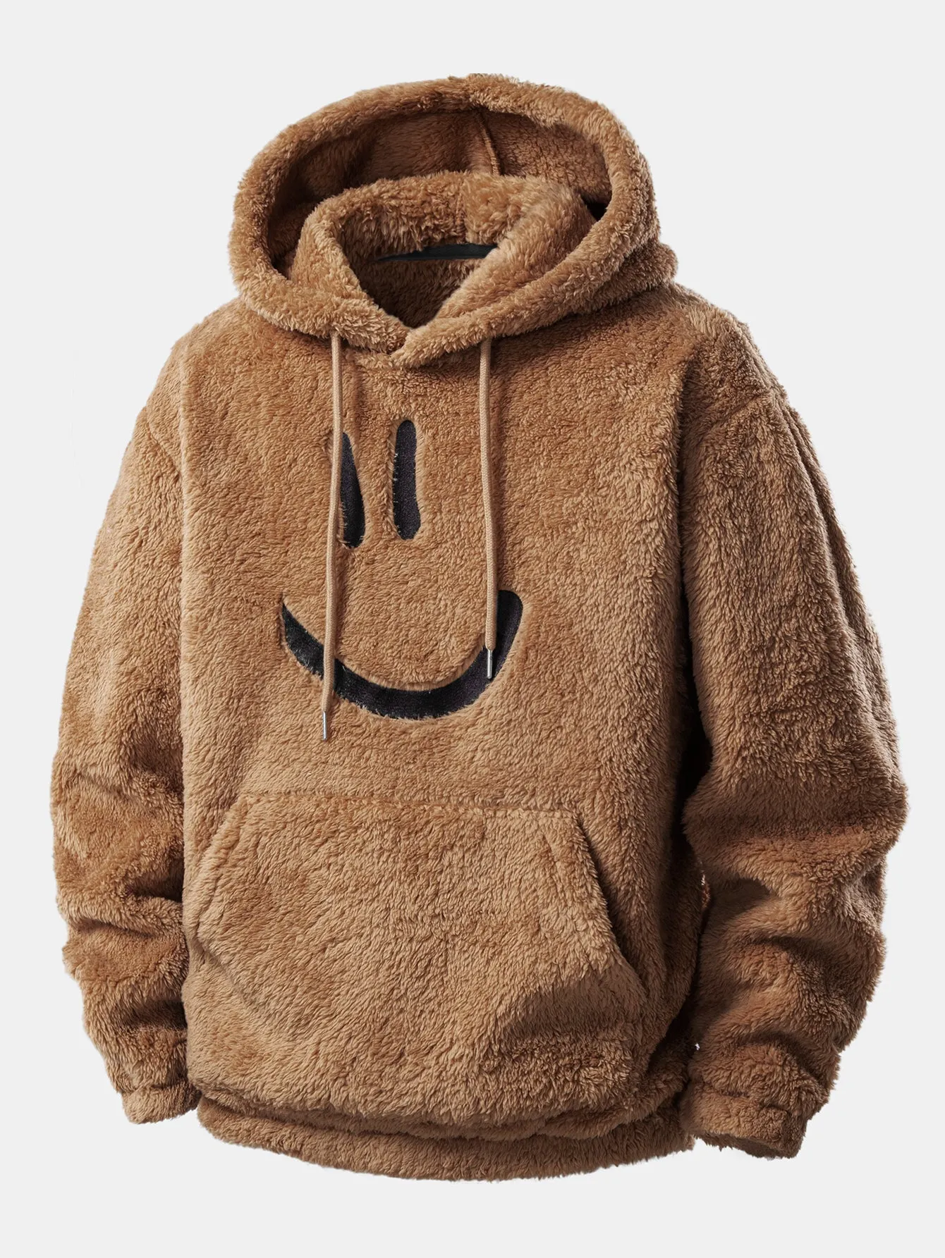 Smiley Face Embroidered Teddy Hoodie sold by Hoooyi product image thumbnail 3