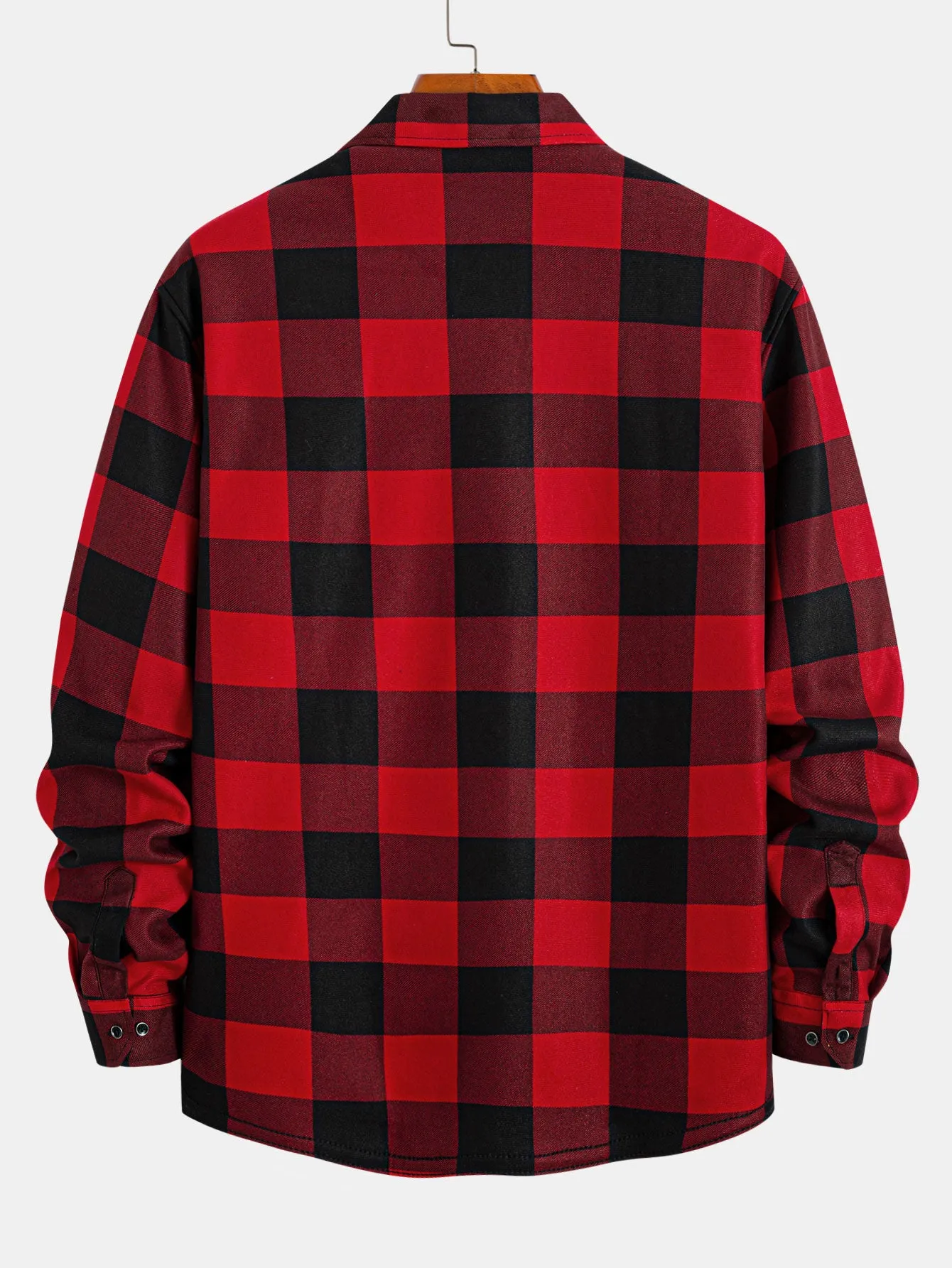 Flannel Fleece Lined Plaid Shirt With Pockets sold by Hoooyi product image thumbnail 2