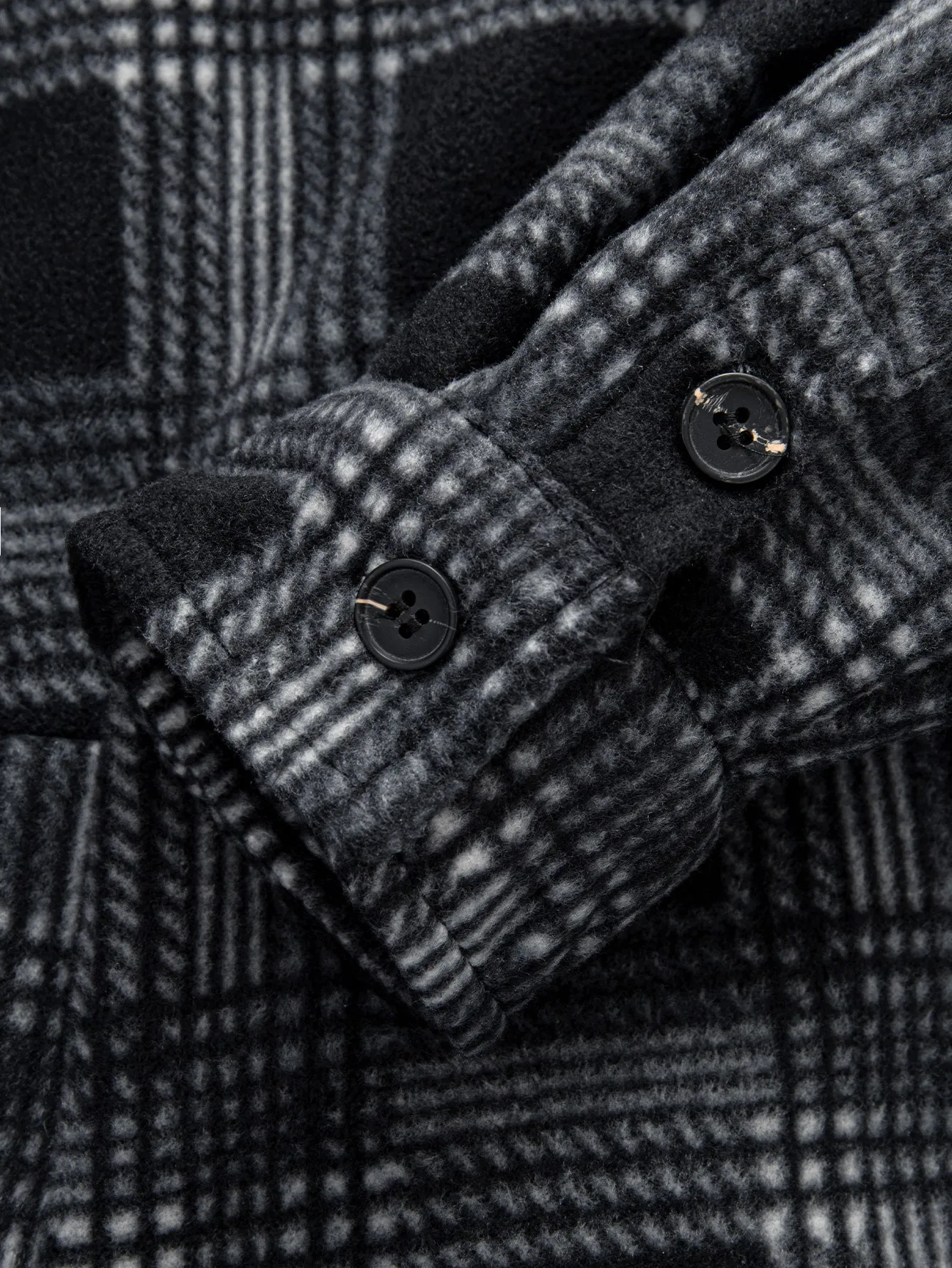 Teddy Lined Zip Up Flannel Plaid Hooded Shirt sold by Hoooyi product image thumbnail 5