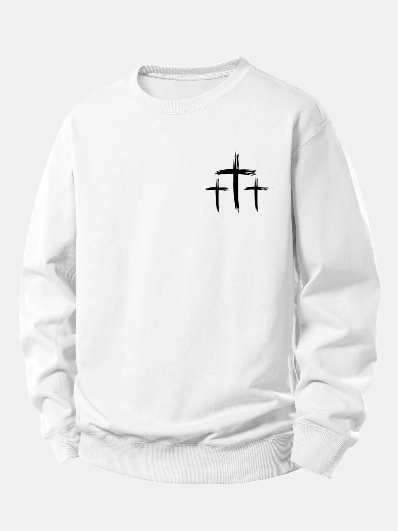 Faith Over Fear Cross Print Relax Fit Sweatshirt sold by Hoooyi product image thumbnail 4