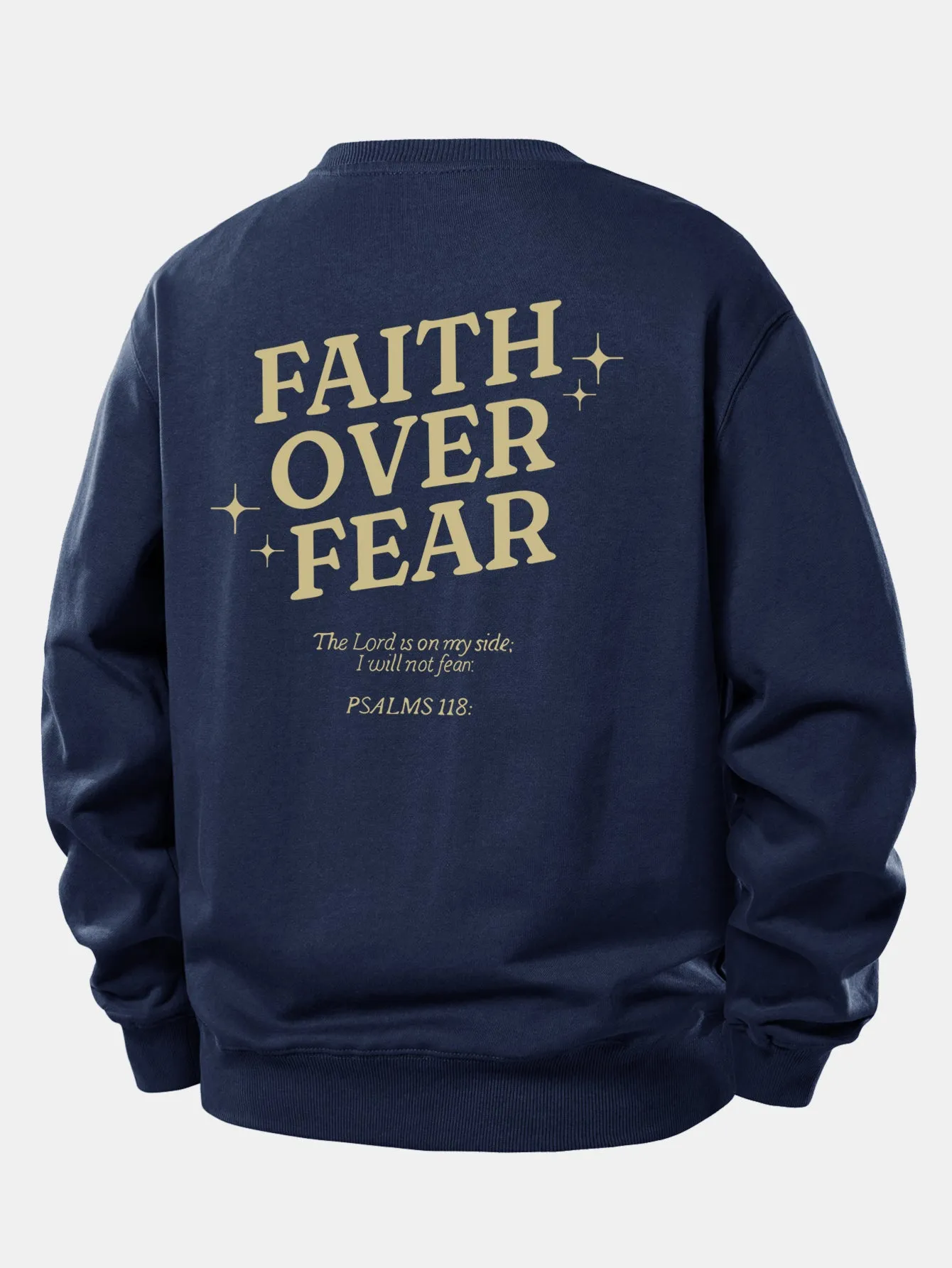 Faith Over Fear Print Relax Fit Sweatshirt sold by Hoooyi product image thumbnail 5