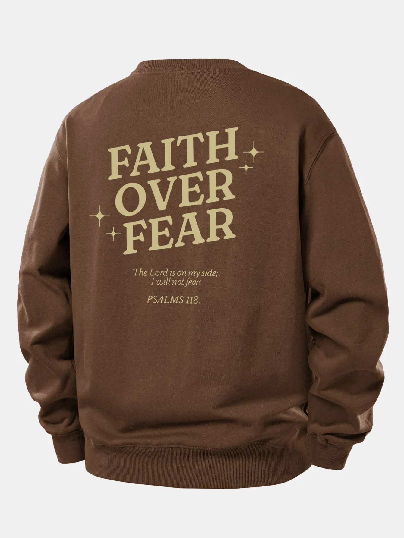 Faith Over Fear Print Relax Fit Sweatshirt sold by Hoooyi product image thumbnail 3