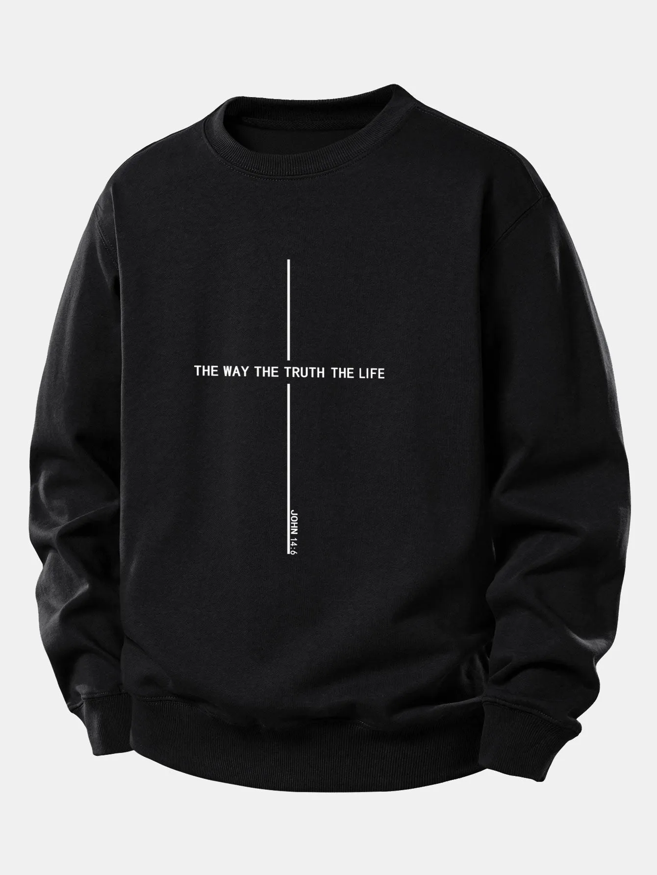 Faith Print Relax Fit Sweatshirt sold by Hoooyi