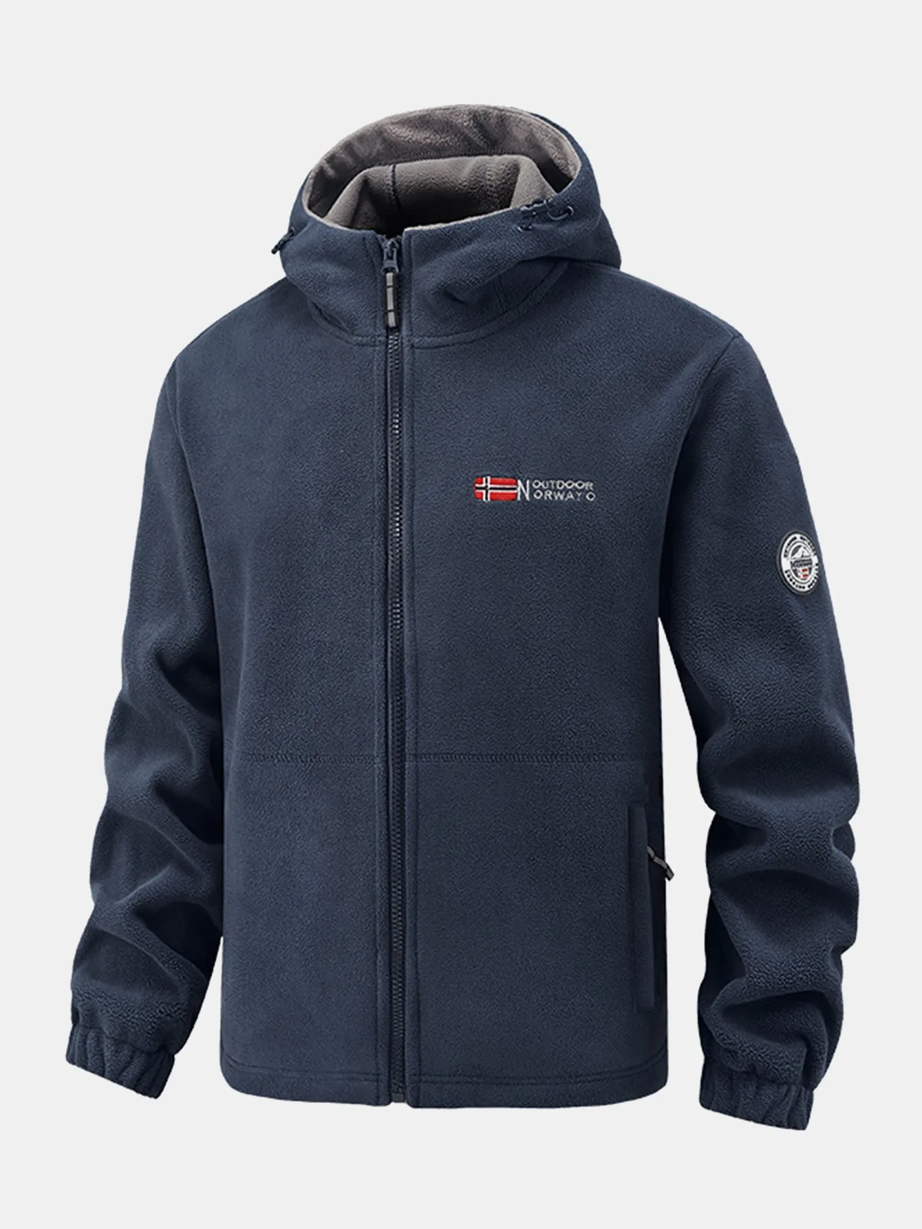 Polar Fleece Zipper Pocket Hooded Coat sold by Hoooyi