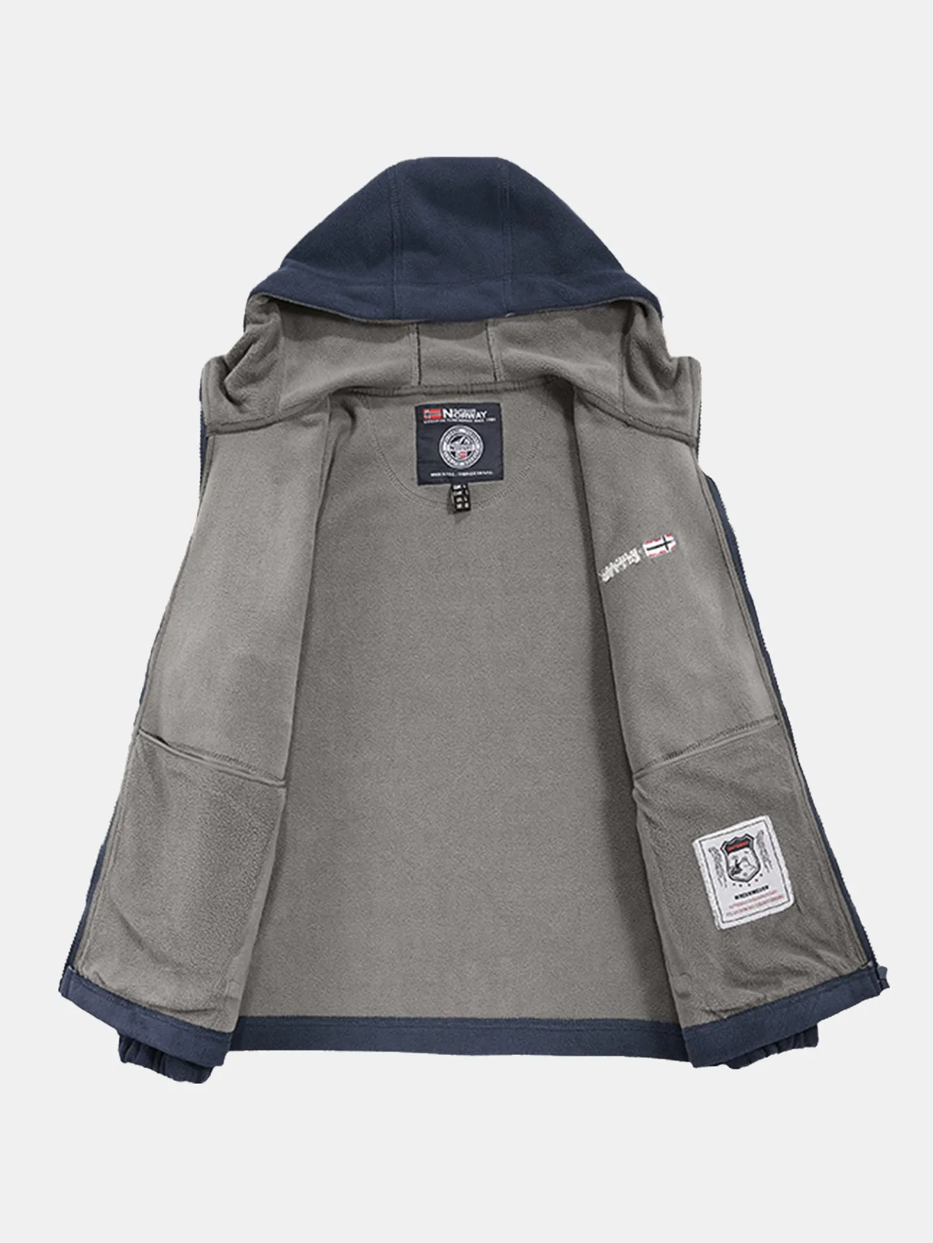 Polar Fleece Zipper Pocket Hooded Coat sold by Hoooyi product image thumbnail 3