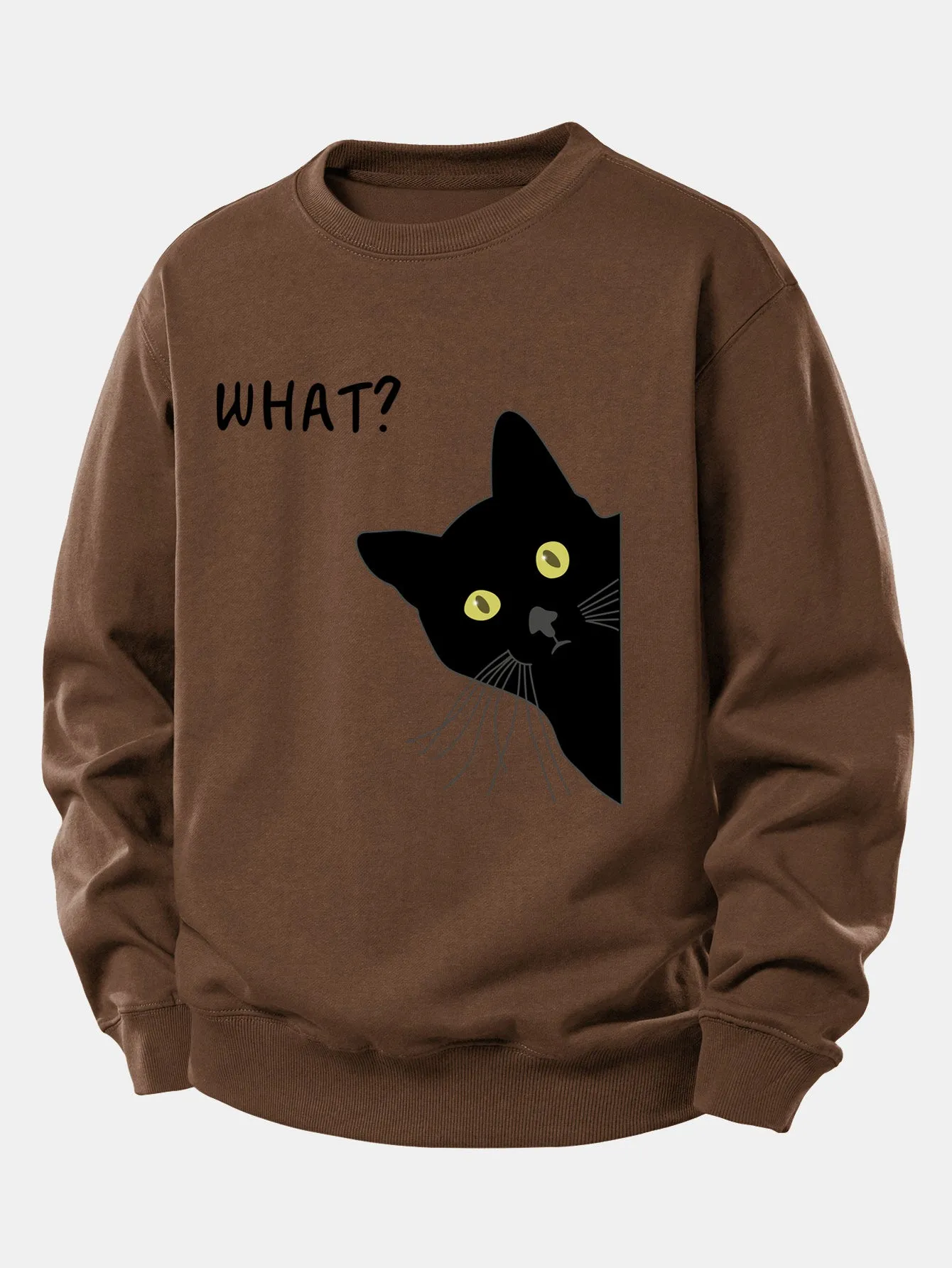 What Black Cat Print Relax Fit Sweatshirt sold by Hoooyi product image thumbnail 5