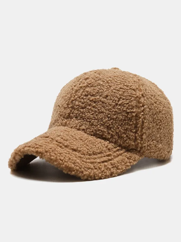 Teddy Fleece Thick Warm Baseball Cap sold by Hoooyi
