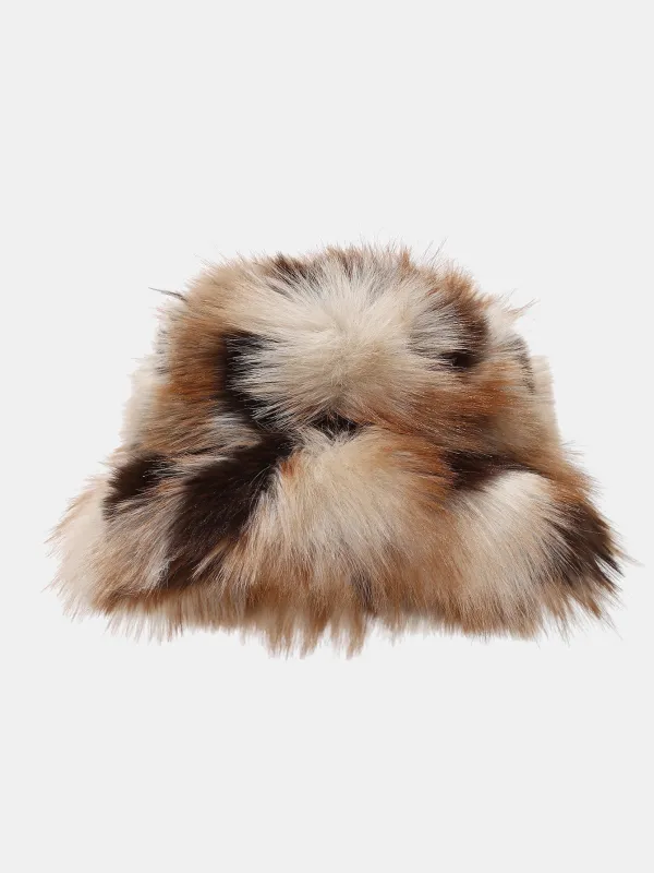 Stylish Fluffy Faux Fur Warm Bucket Hat sold by Hoooyi