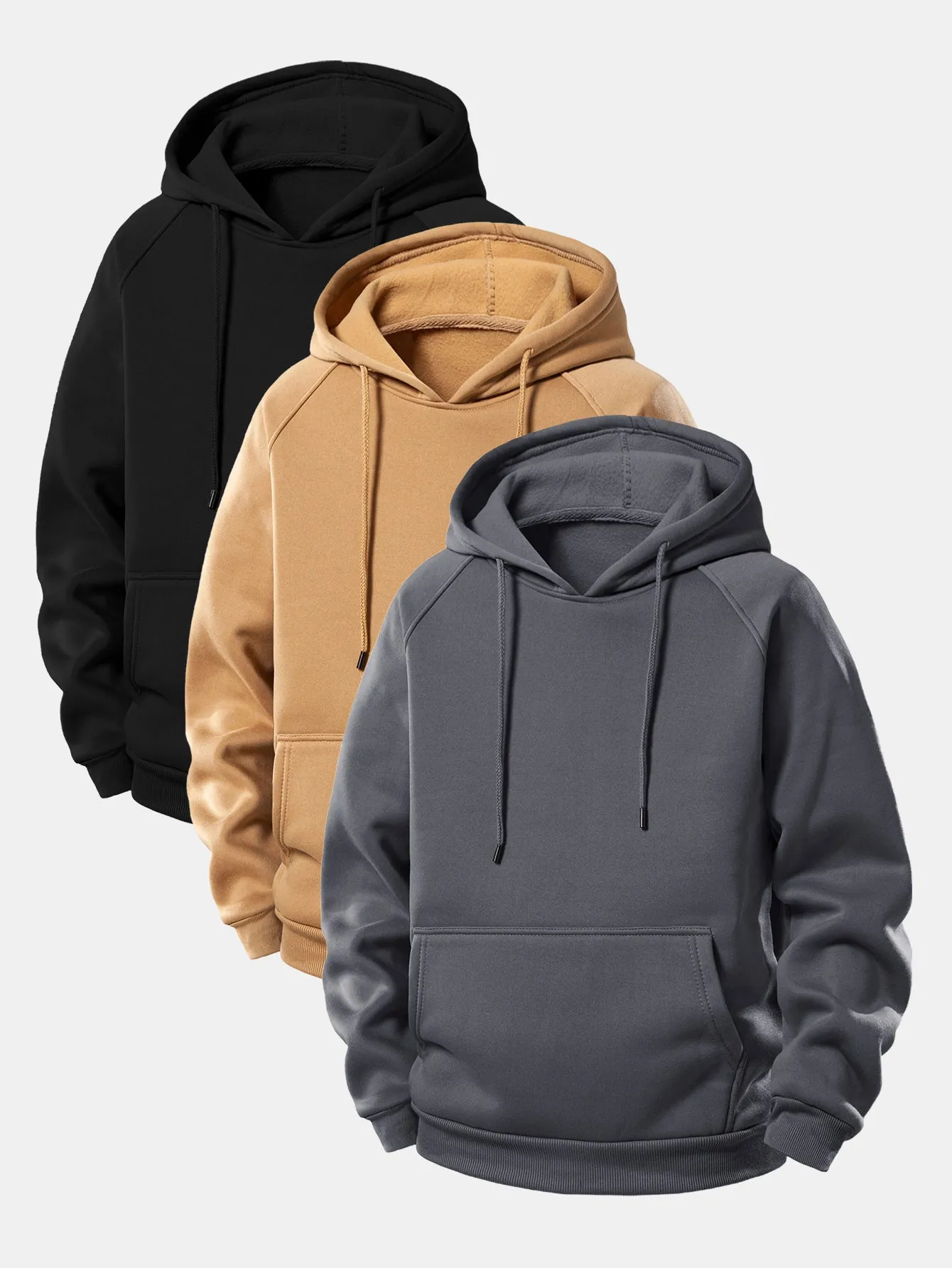 3 Pieces Basic Hoodies sold by Hoooyi product image thumbnail 2