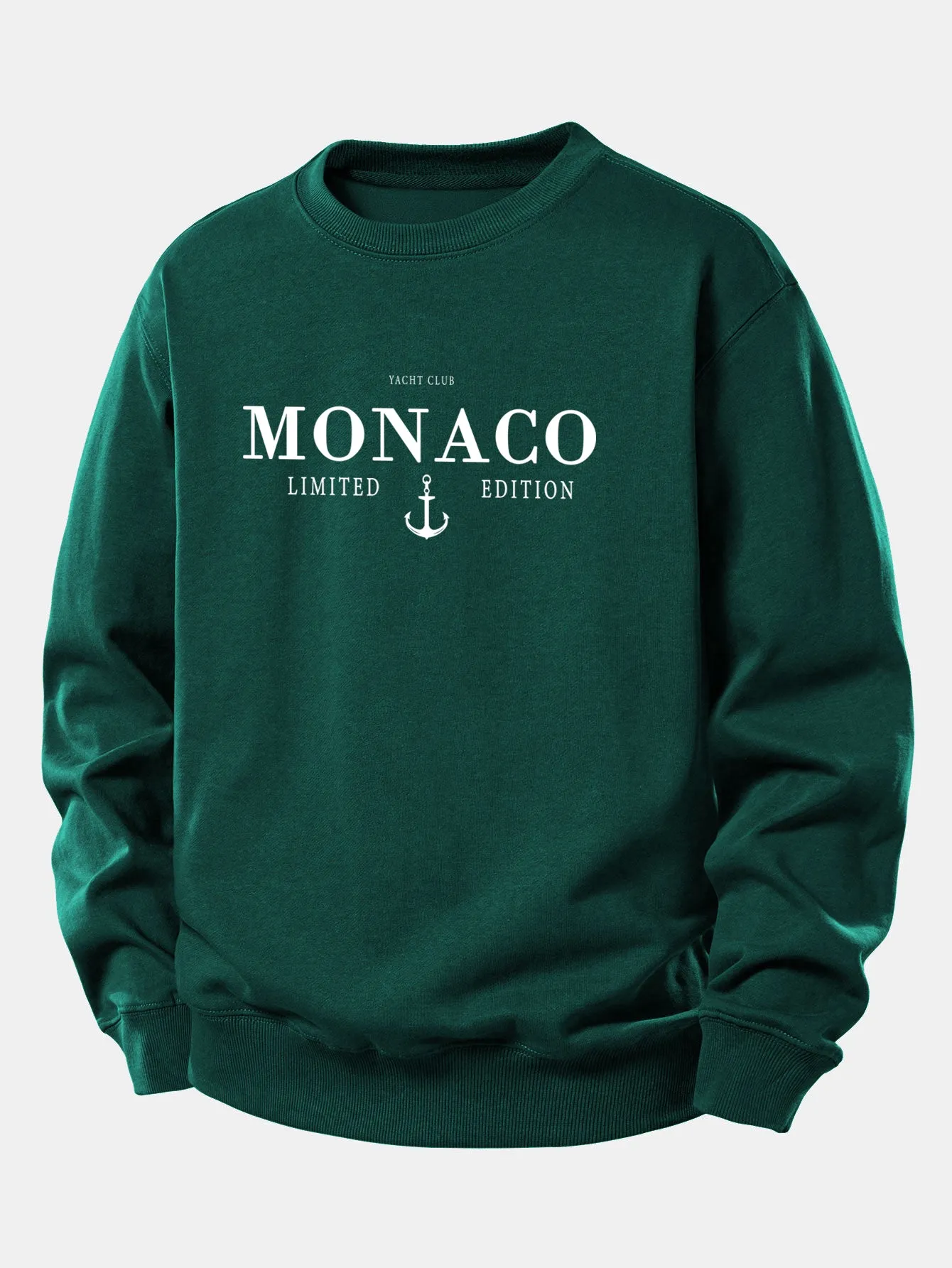 Monaco Slogan Print Relax Fit Sweatshirt sold by Hoooyi product image thumbnail 5