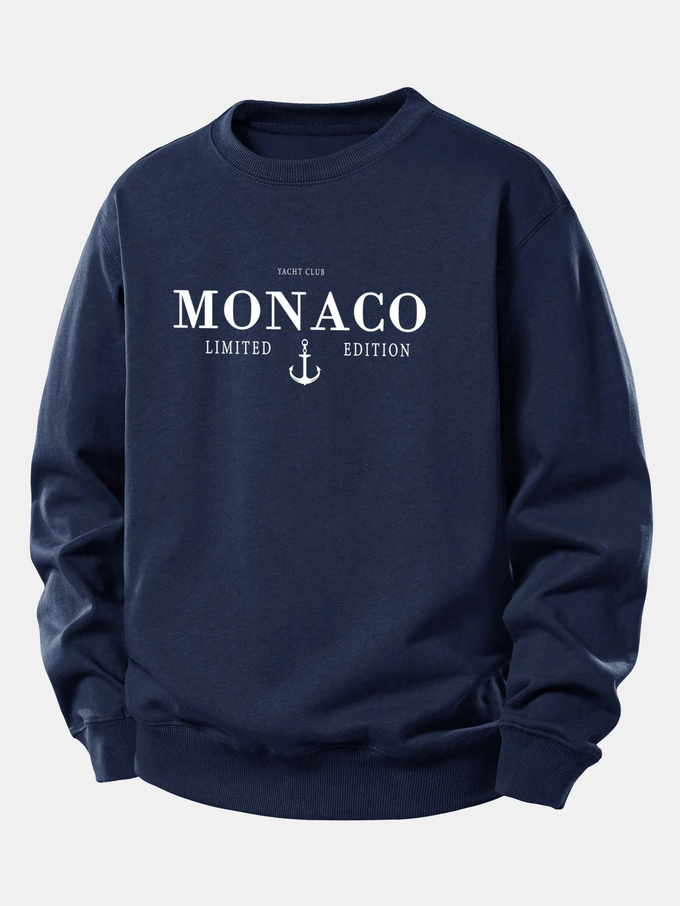 Monaco Slogan Print Relax Fit Sweatshirt sold by Hoooyi product image thumbnail 4