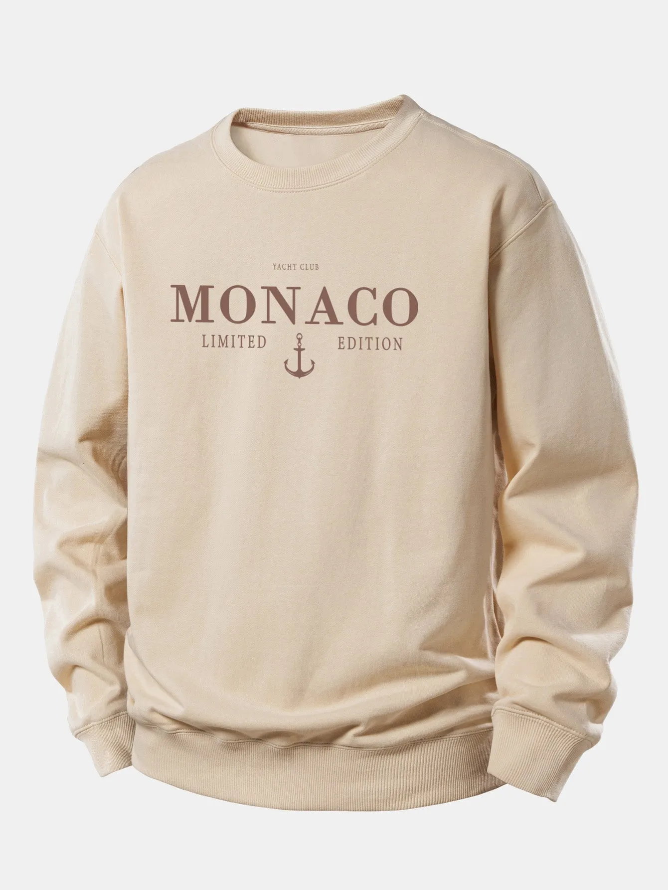 Monaco Slogan Print Relax Fit Sweatshirt sold by Hoooyi