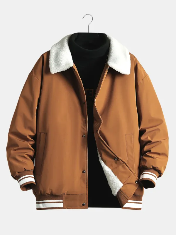 Teddy Lined Baseball Jacket sold by Hoooyi