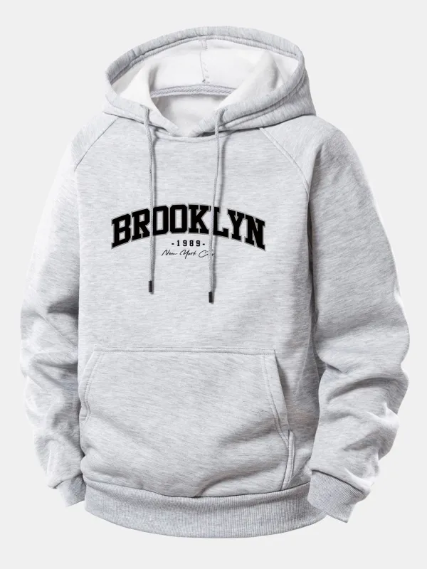 Brooklyn Print Drawstring Hoodie sold by Hoooyi