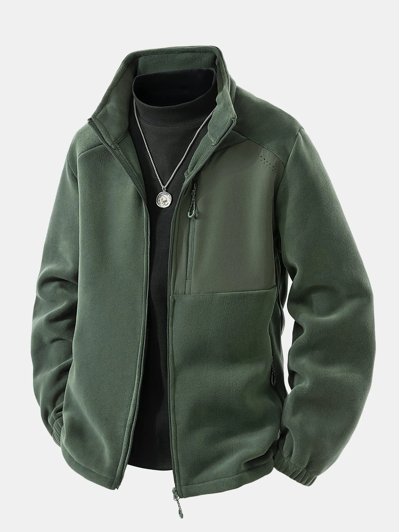 Polar Fleece Zip Up Coat sold by Hoooyi