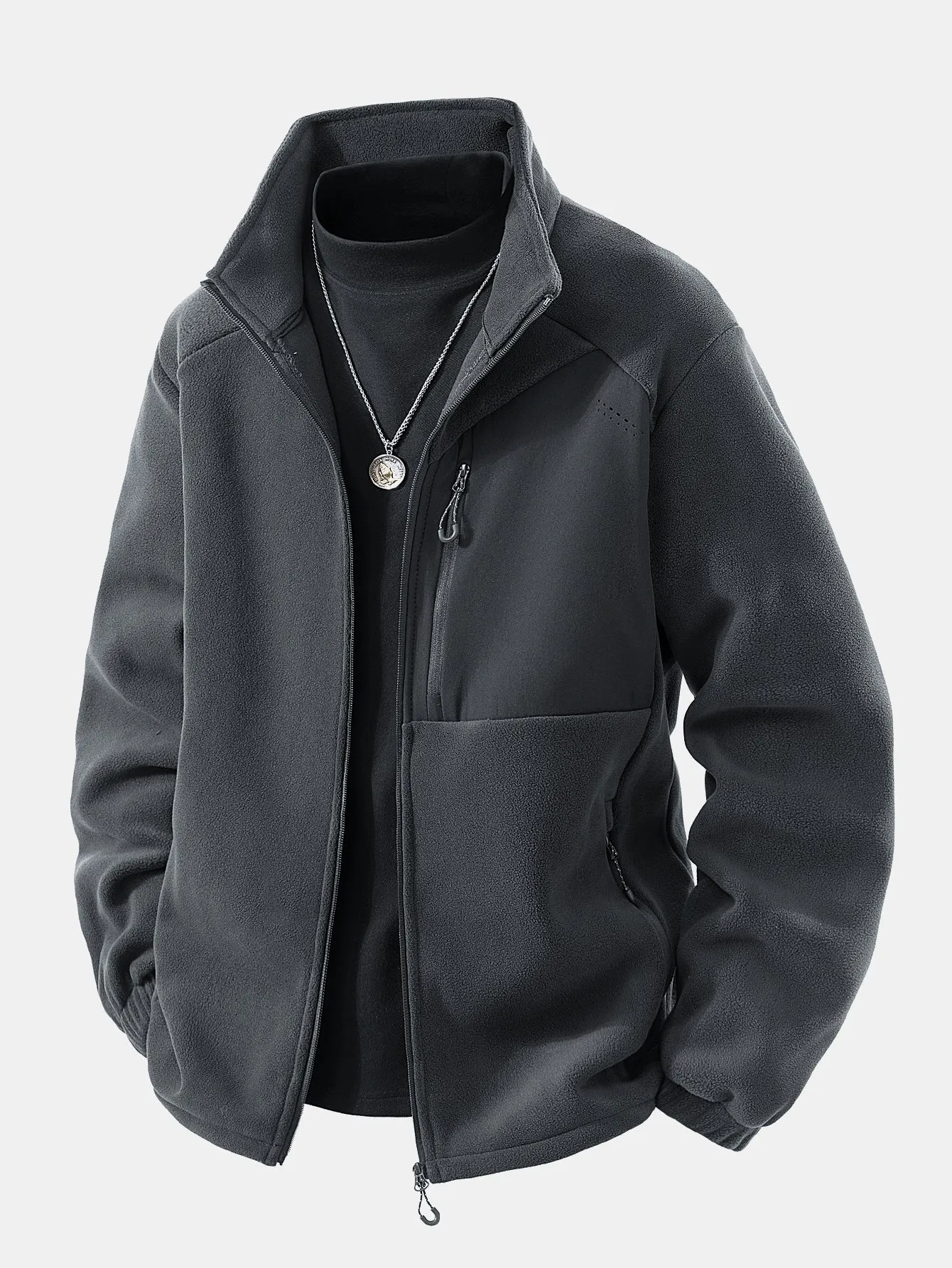 Polar Fleece Zip Up Coat sold by Hoooyi product image thumbnail 4