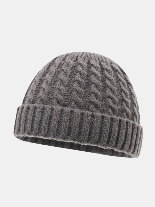 Warm Vintage Cable Knit Beanie Hat sold by Hoooyi