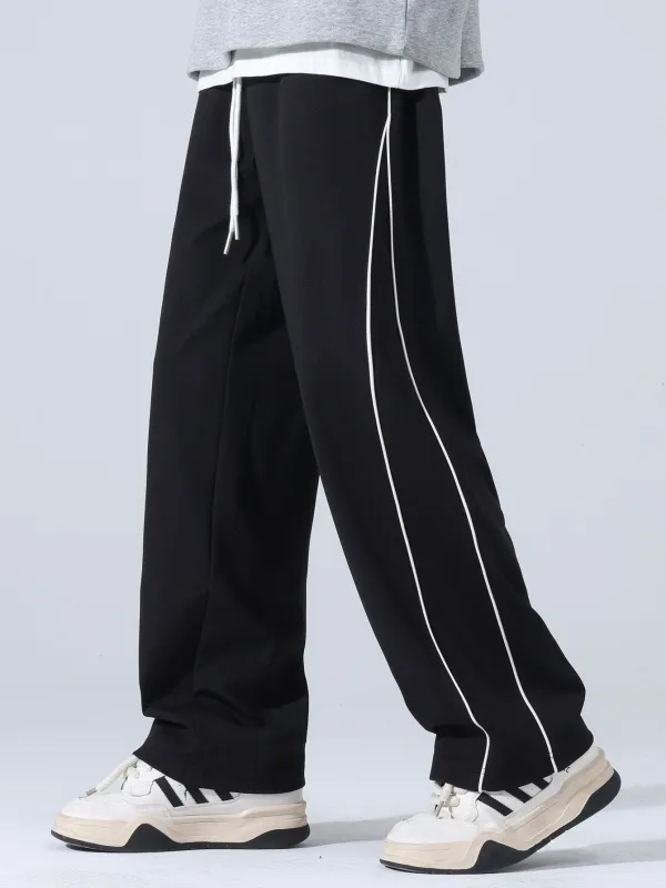 Wide Leg Pants With Side Stripes sold by Hoooyi
