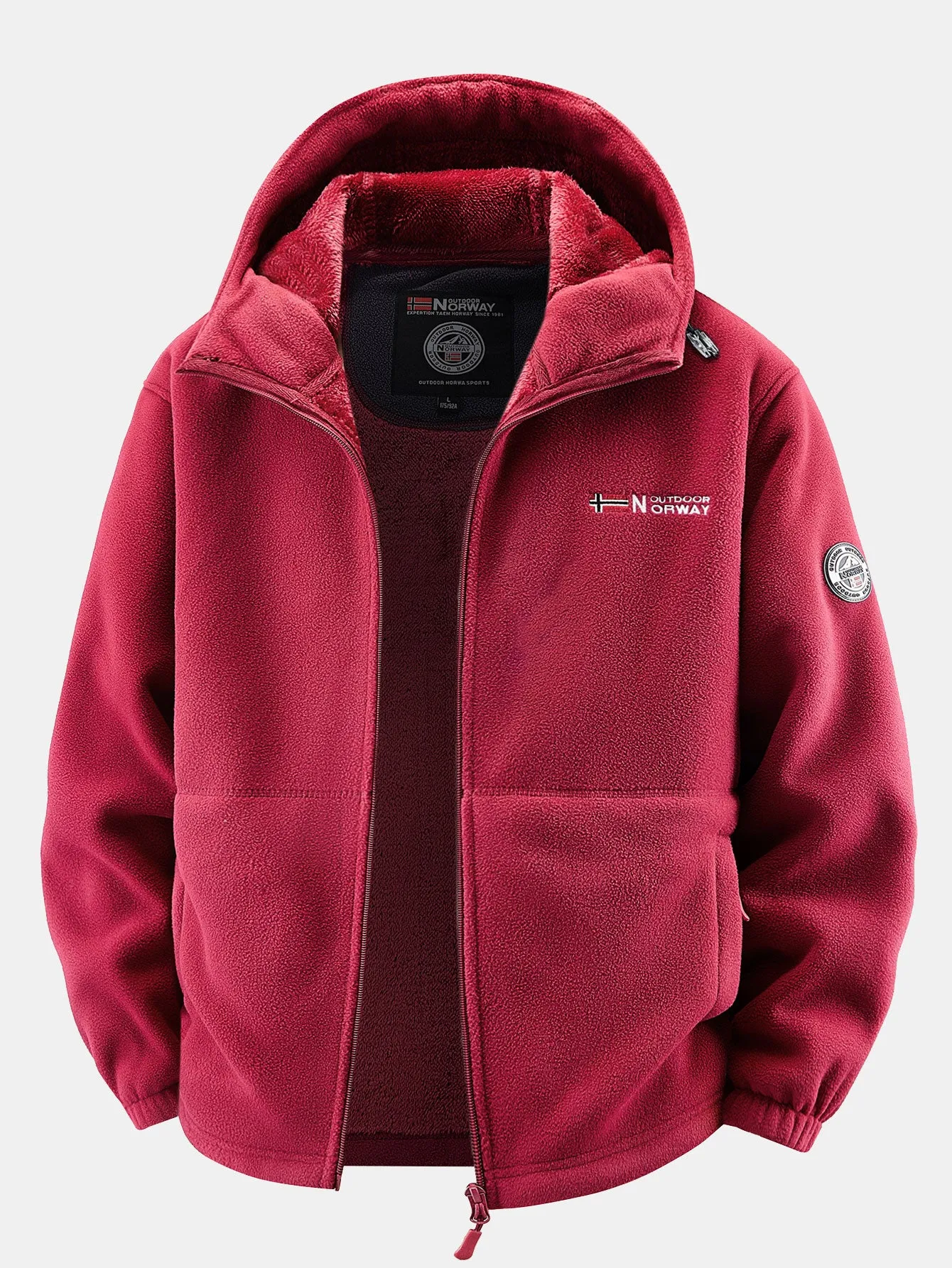 Teddy Fleece Lined Polar Fleece Hooded Coat sold by Hoooyi product image thumbnail 4