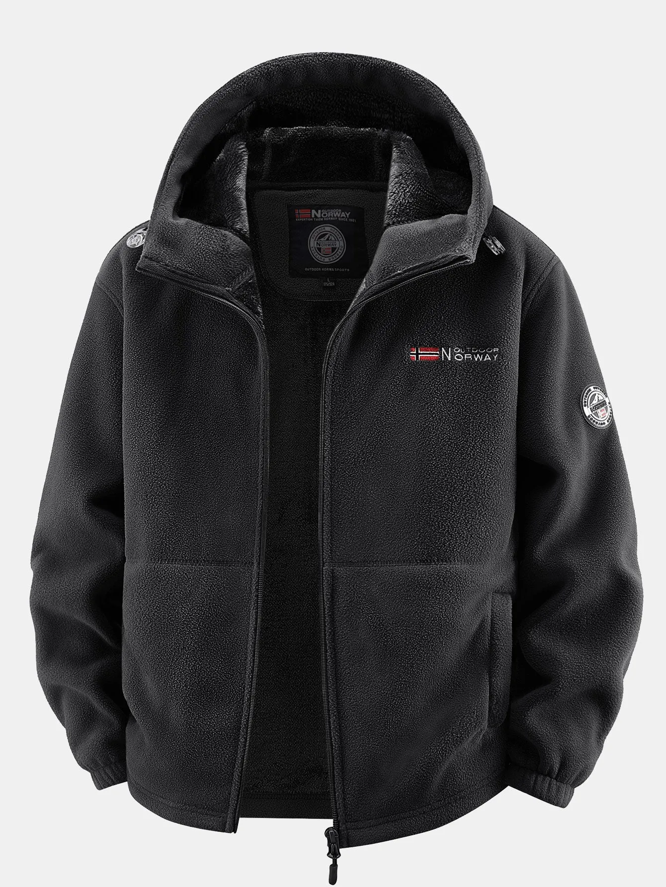 Teddy Fleece Lined Polar Fleece Hooded Coat sold by Hoooyi product image thumbnail 3