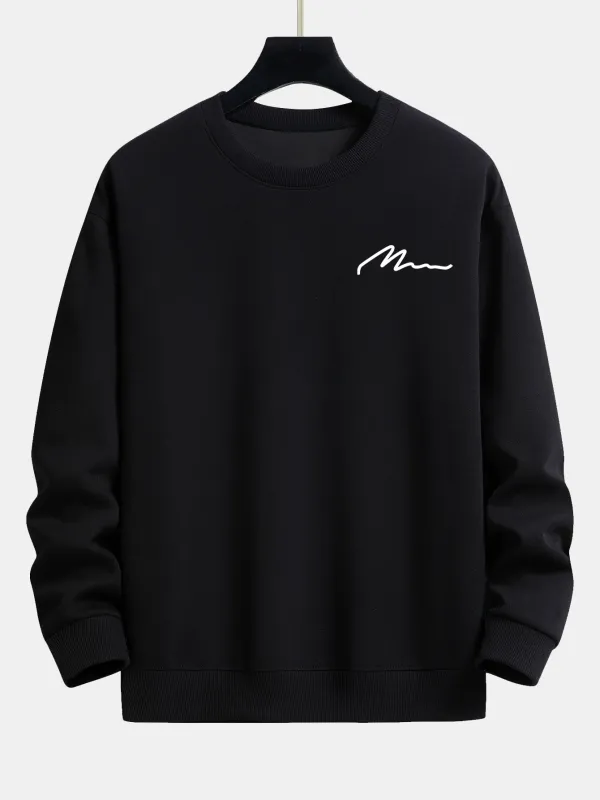Man Slogan Print Relax Fit Sweatshirt sold by Hoooyi