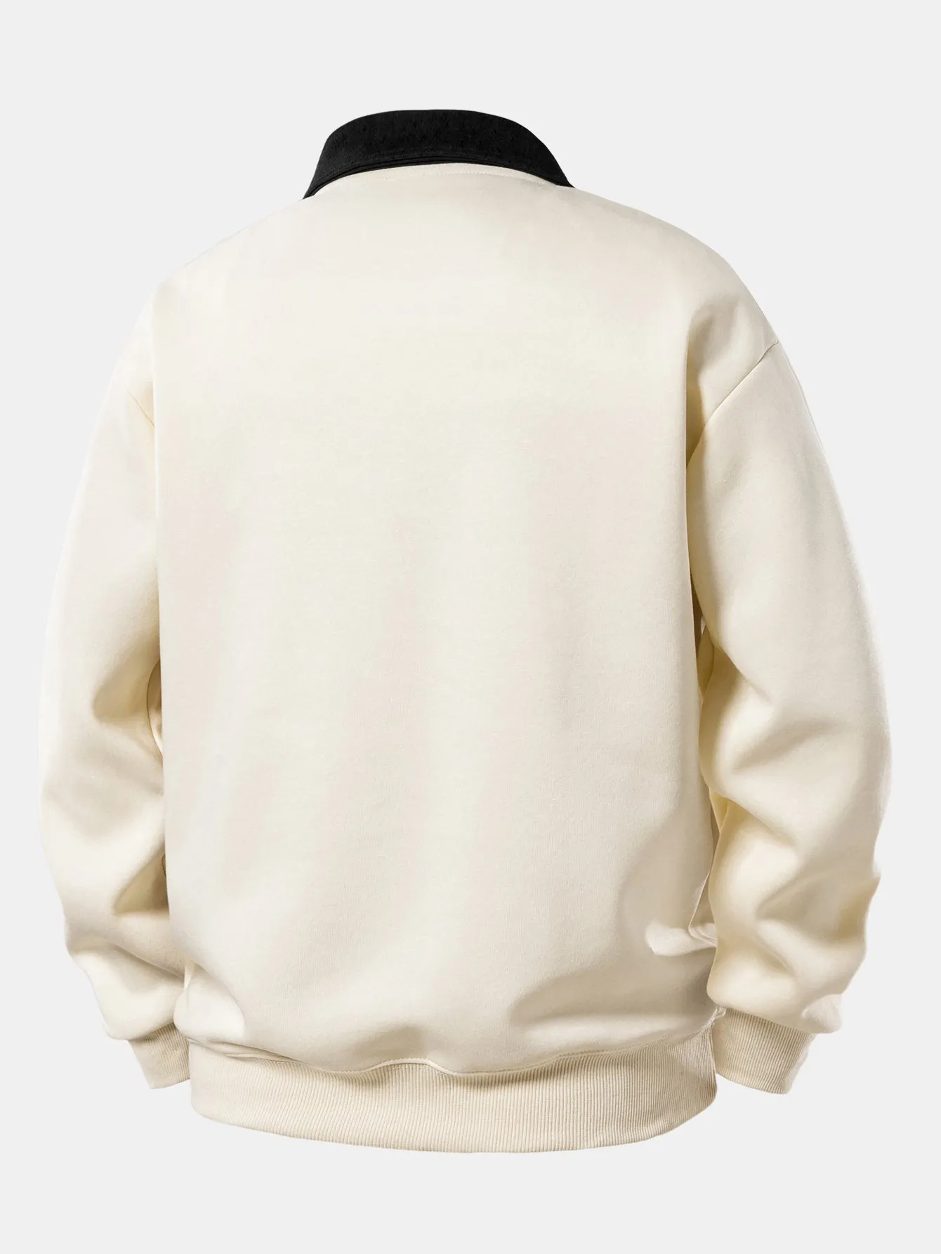 Relax Fit New York Print Contrast Polo Sweatshirt sold by Hoooyi product image thumbnail 4