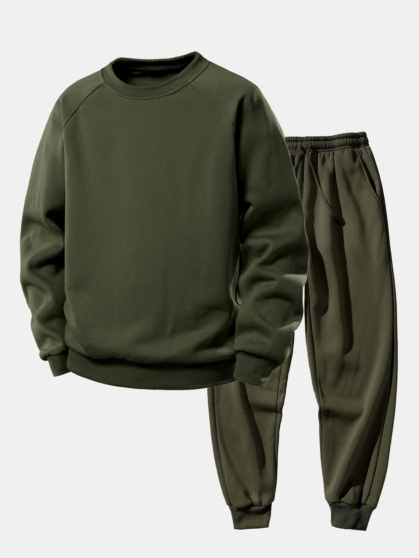 Basic Crew Neck Sweatshirt & Jogger Pants sold by Hoooyi product image thumbnail 4