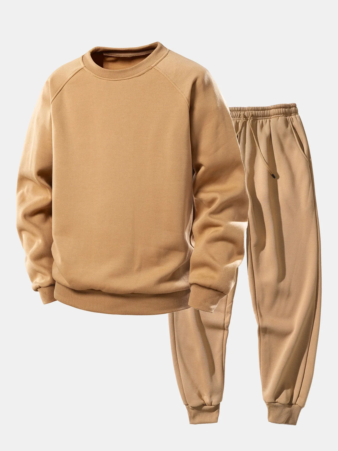 Basic Crew Neck Sweatshirt & Jogger Pants sold by Hoooyi product image thumbnail 5